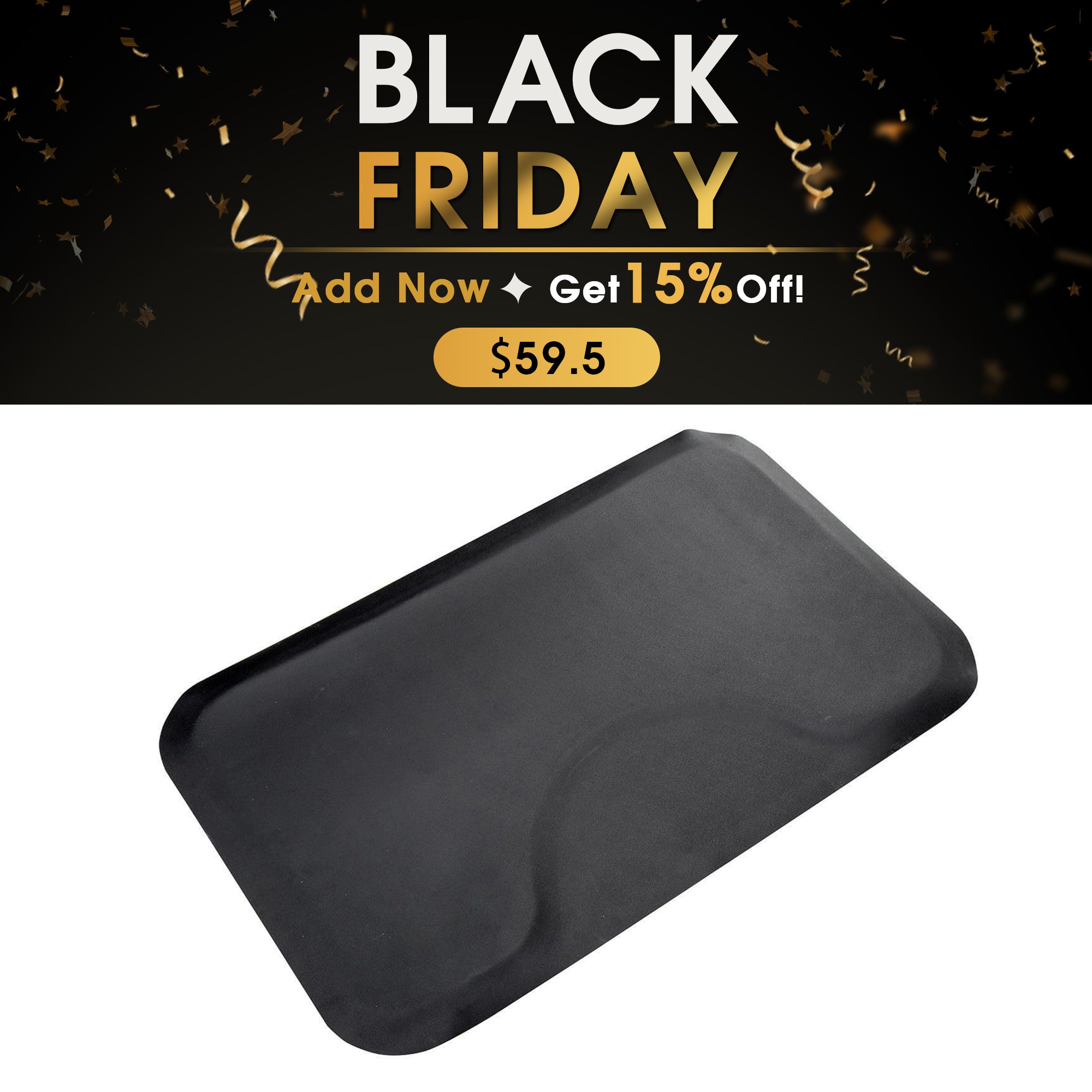 BarberPub 3'x5' Salon Barber Chair Anti-Fatigue Floor Mat Rectangle 1/2" Thick 0035