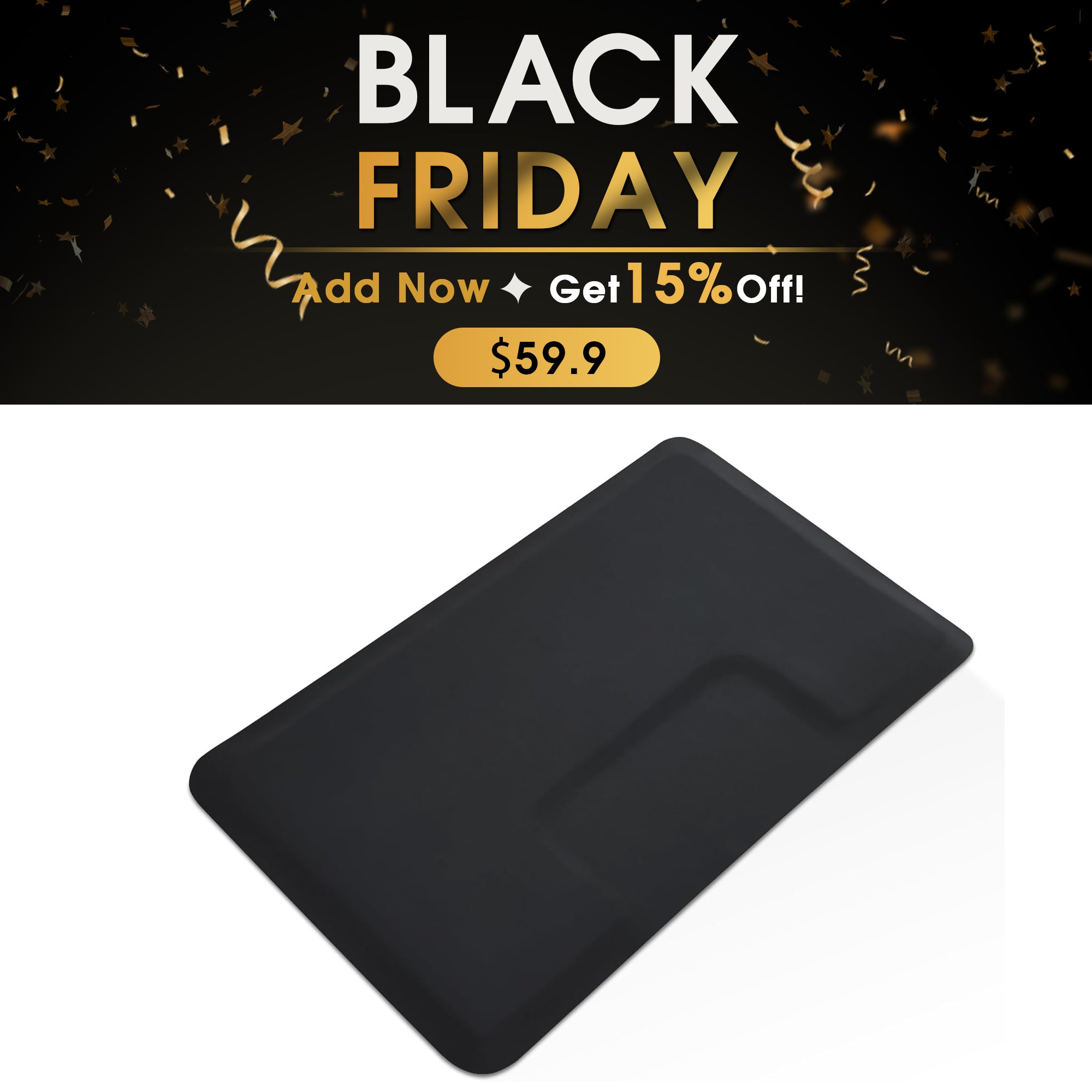 3'x5' Comfort Hair Salon Mat for Stylist, Anti Fatigue Floor Barber Mat Rectangle 0.5" Thick 0040