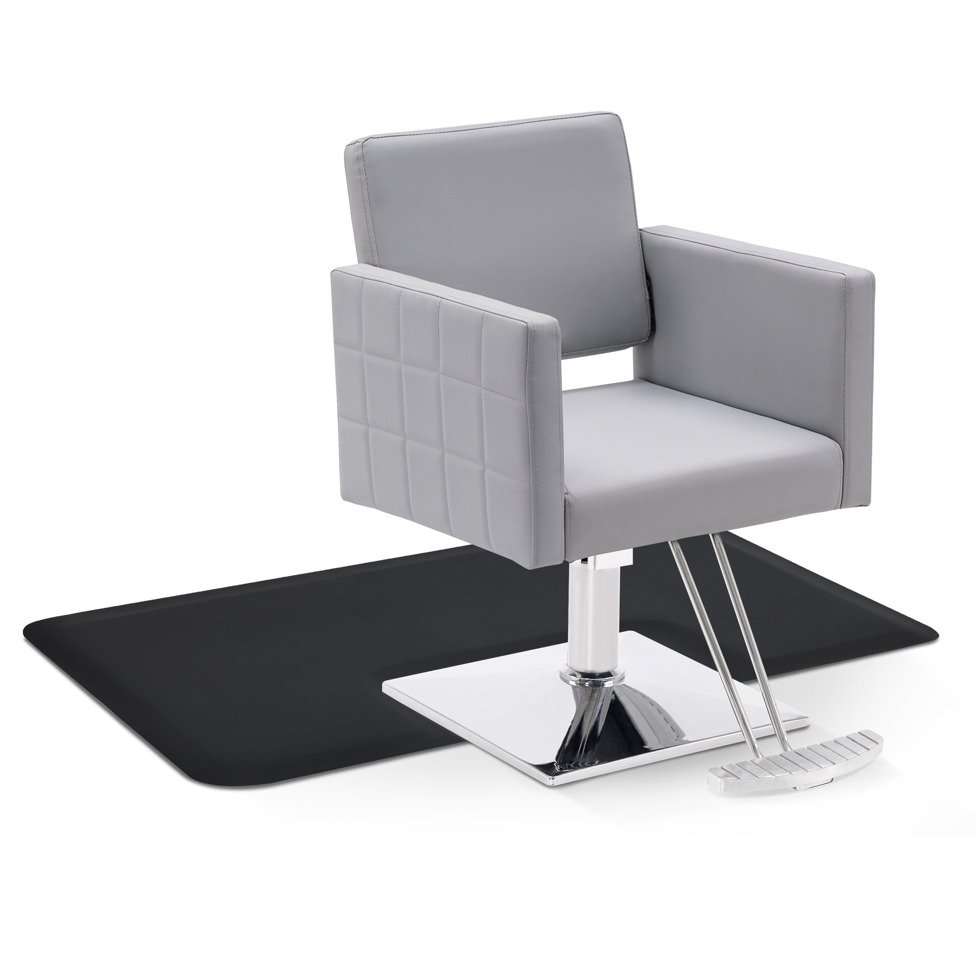 Salon Chair 8821 & Anti-Fatigue Mat 0040 Set - Professional Hydraulic Salon Chair with Ergonomic 0.5" Thick Salon Mat