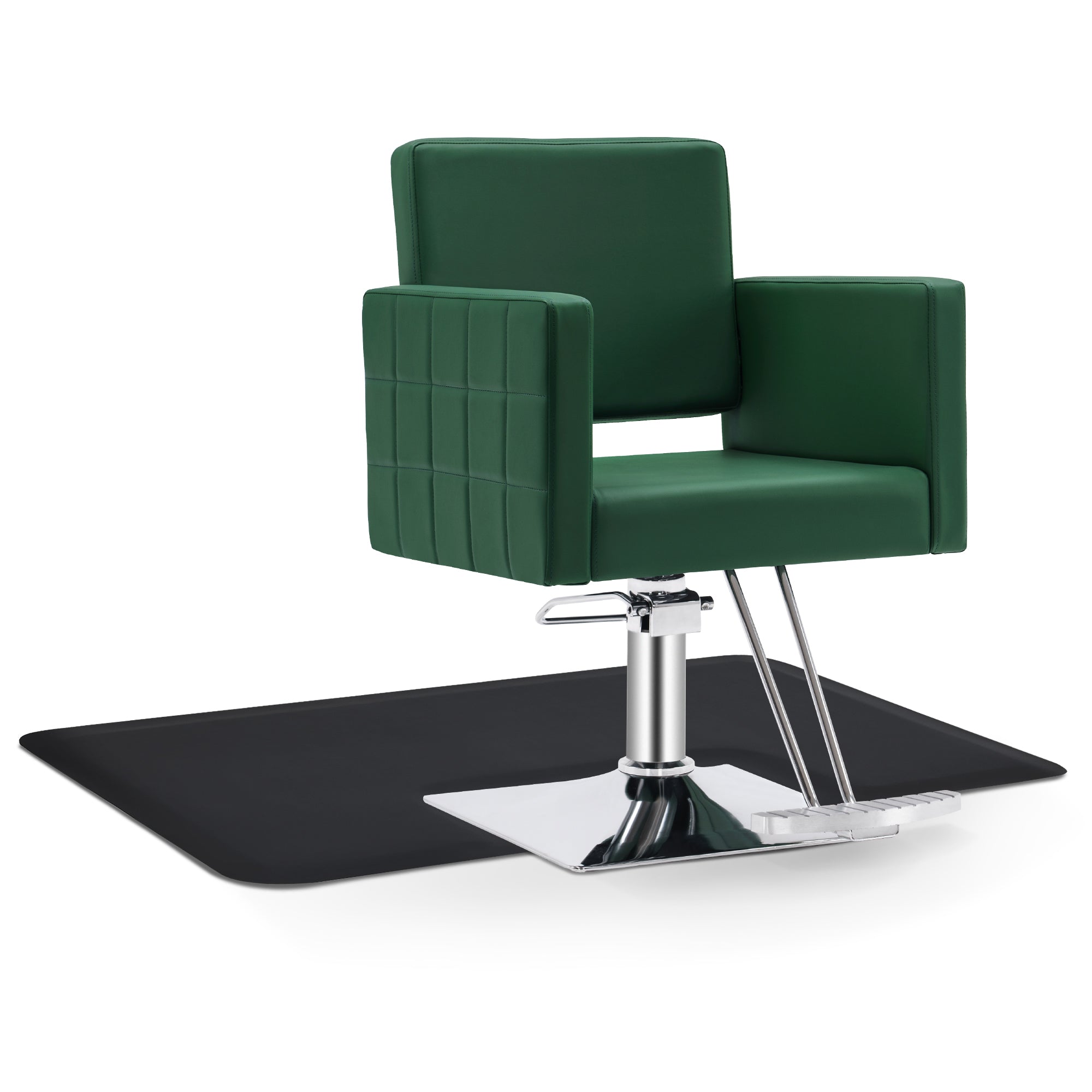 Salon Chair 8821 & Anti-Fatigue Mat 0040 Set - Professional Hydraulic Salon Chair with Ergonomic 0.5" Thick Salon Mat
