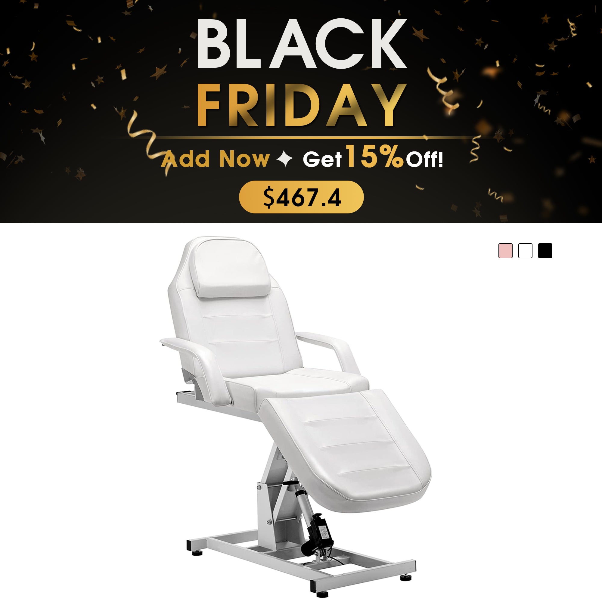 Barber Electric Massage Bed with One Motor for Height, Beauty Tattoo Chair, Salon Facial Adjustable Bed 0100