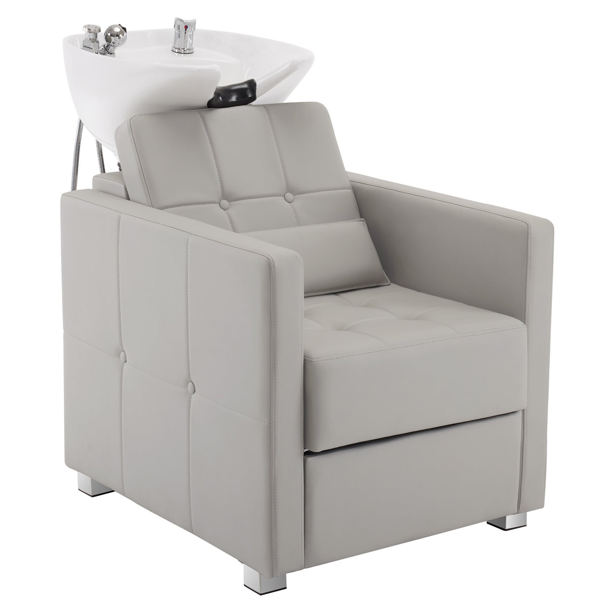 BarberPub Salon Chair 9468 & Backwash Shampoo Chair 9309 Set – Brown Hydraulic Barber Styling Chair with Ceramic Hair Wash Bowl