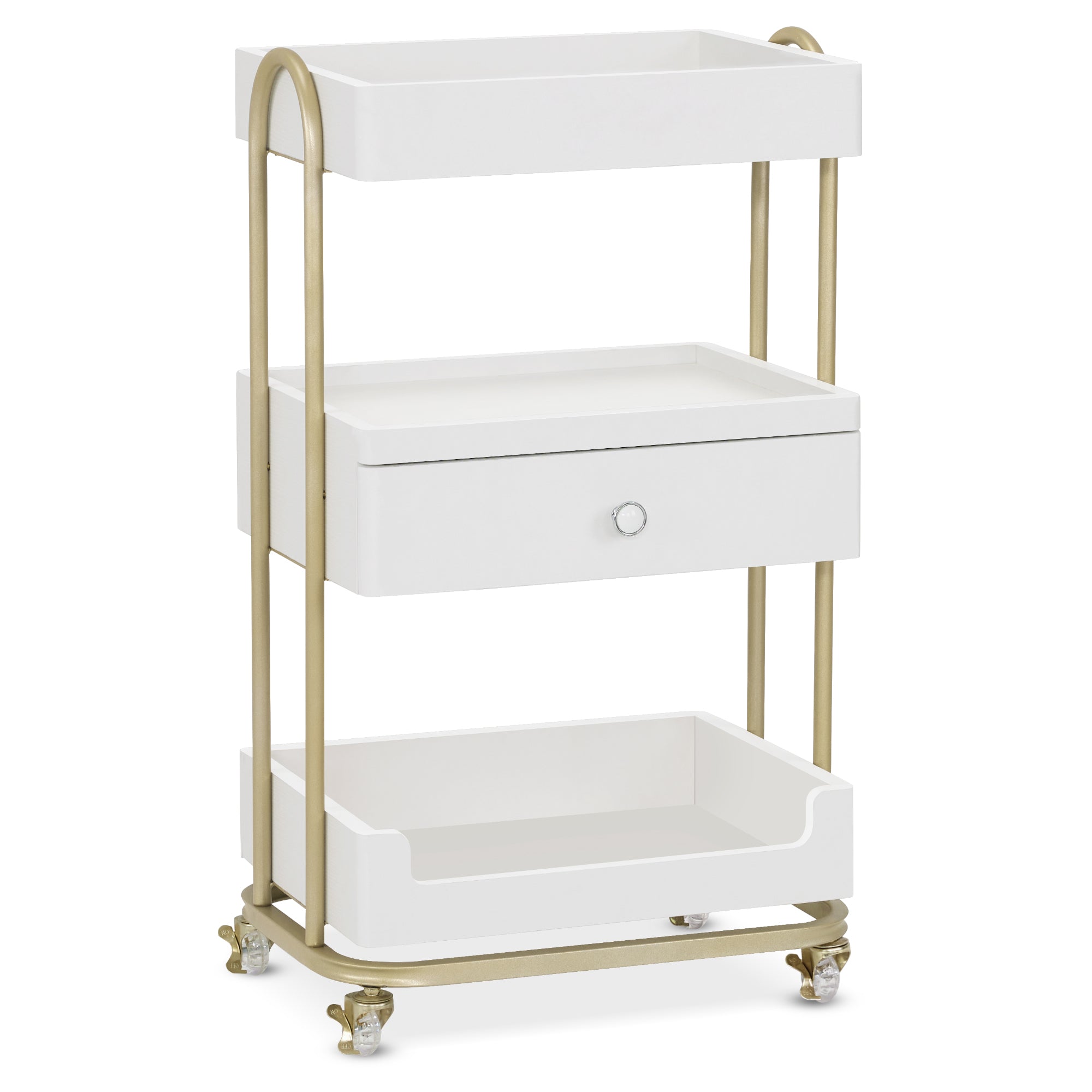 Salon Beauty Cart with Wheels & Drawer, SPA Storage Stylist Trolley with Shelves 2086