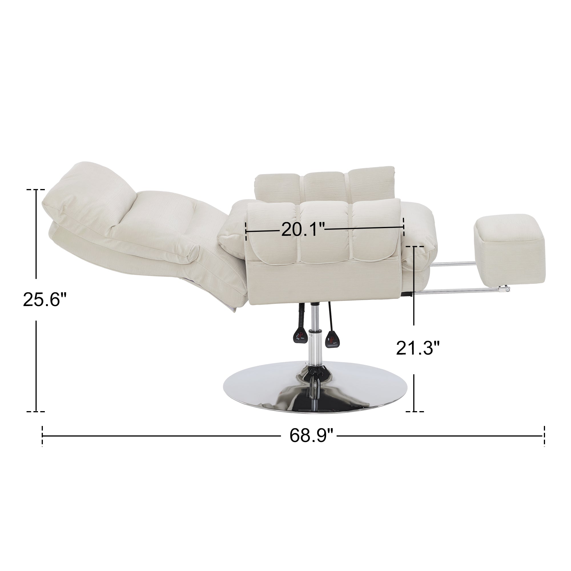 BarberPub Beauty Salon Chair, Adjustable Height, Reclining Esthetician Chair for Facial, Eyelash Extension, Tattoo – Model 8105/8129