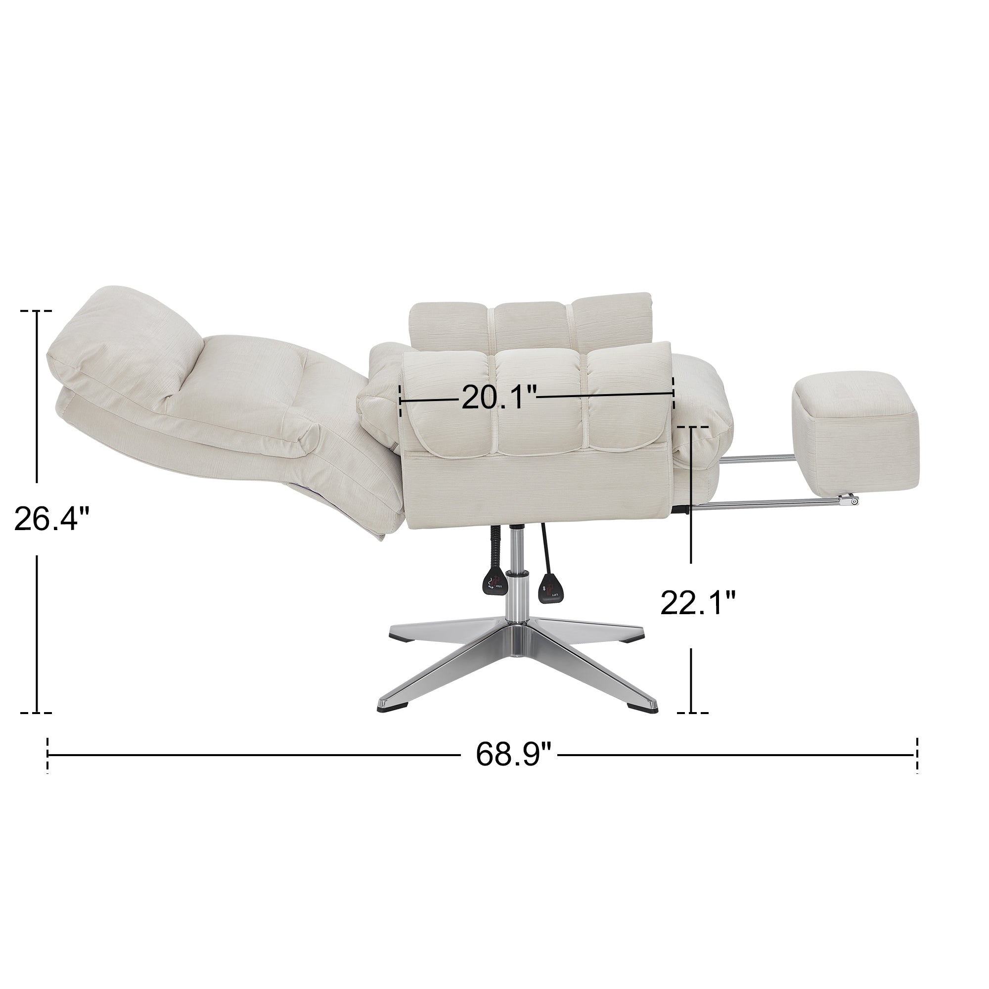 BarberPub Beauty Salon Chair, Adjustable Height, Reclining Esthetician Chair for Facial, Eyelash Extension, Tattoo – Model 8105/8129