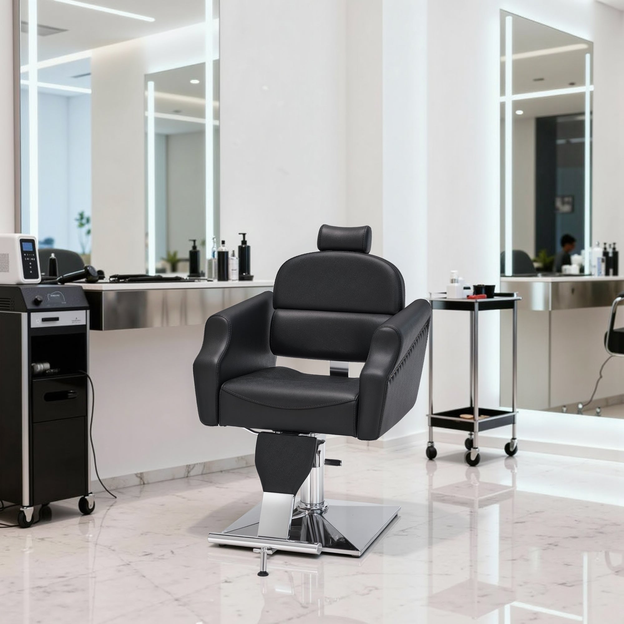 BarberPub Heavy-Duty Reclining Barber Chair with Adjustable Headrest 3125