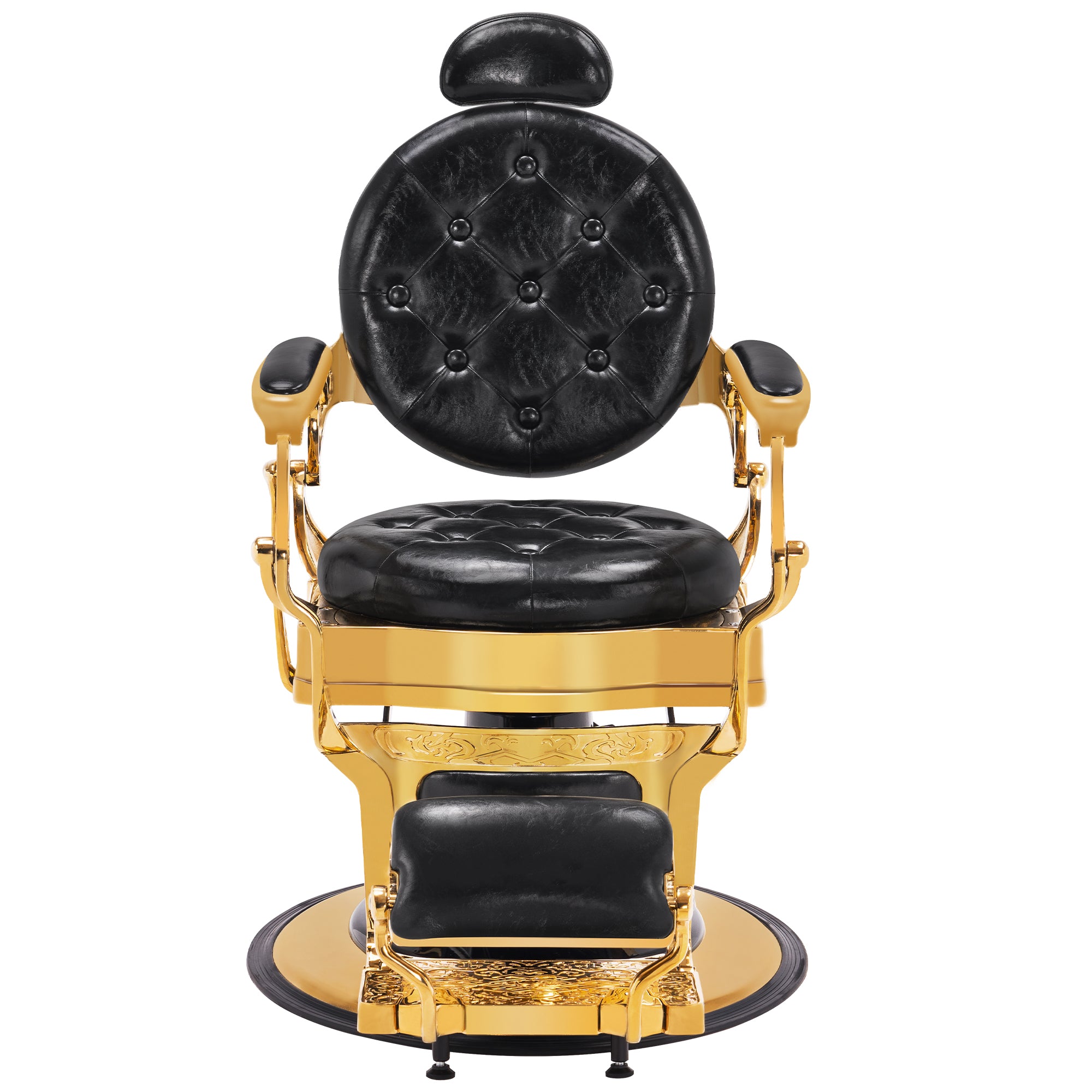 BarberPub Metal Vintage Barber Chair1, Reclining Barbershop Chair with Headrest 3849