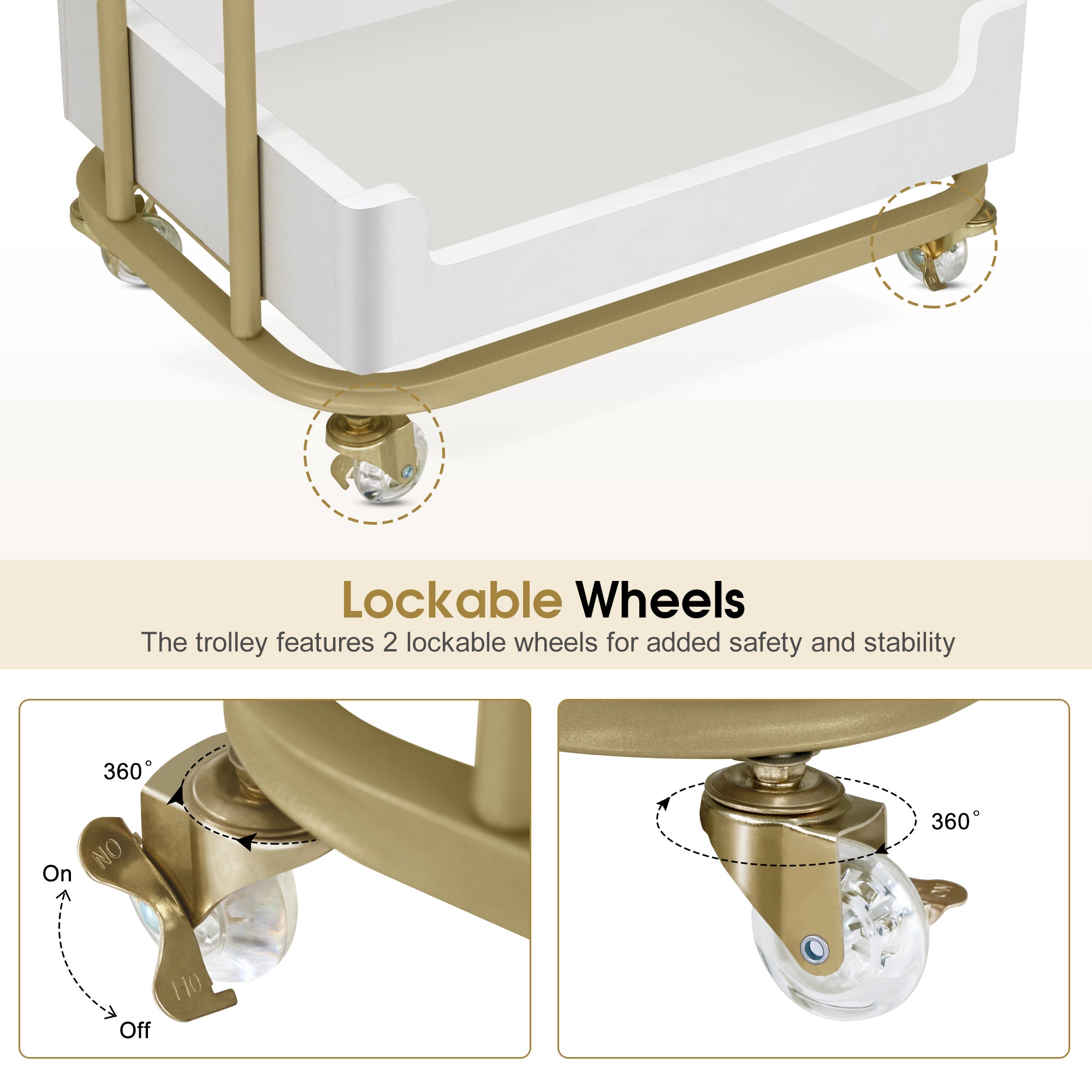 Salon Beauty Cart with Wheels & Drawer, SPA Storage Stylist Trolley with Shelves 2086