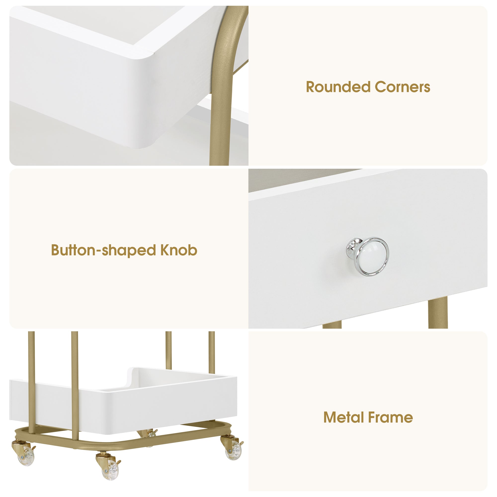 Salon Beauty Cart with Wheels & Drawer, SPA Storage Stylist Trolley with Shelves 2086