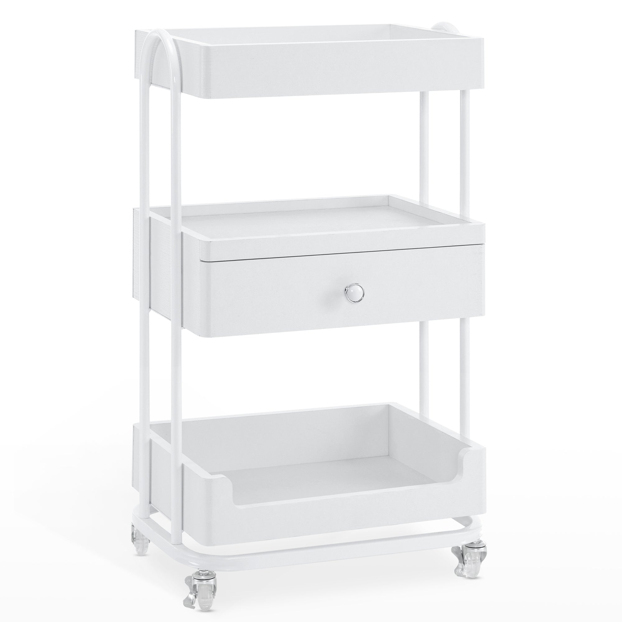 Salon Beauty Cart with Wheels & Drawer, SPA Storage Stylist Trolley with Shelves 2086