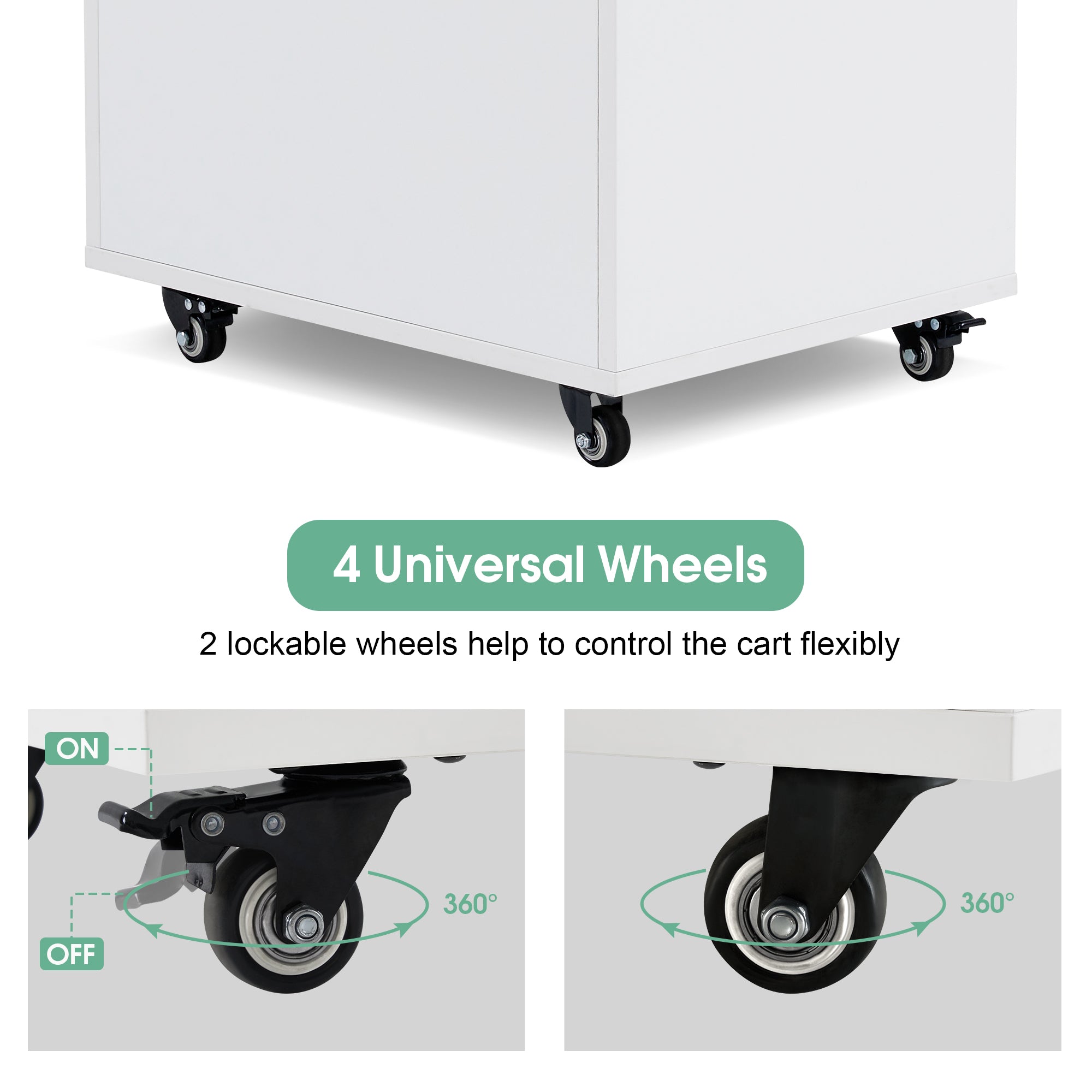 BarberPub Salon Cart with Lockable Drawer Barber Trolley for Hair Stylist 2045