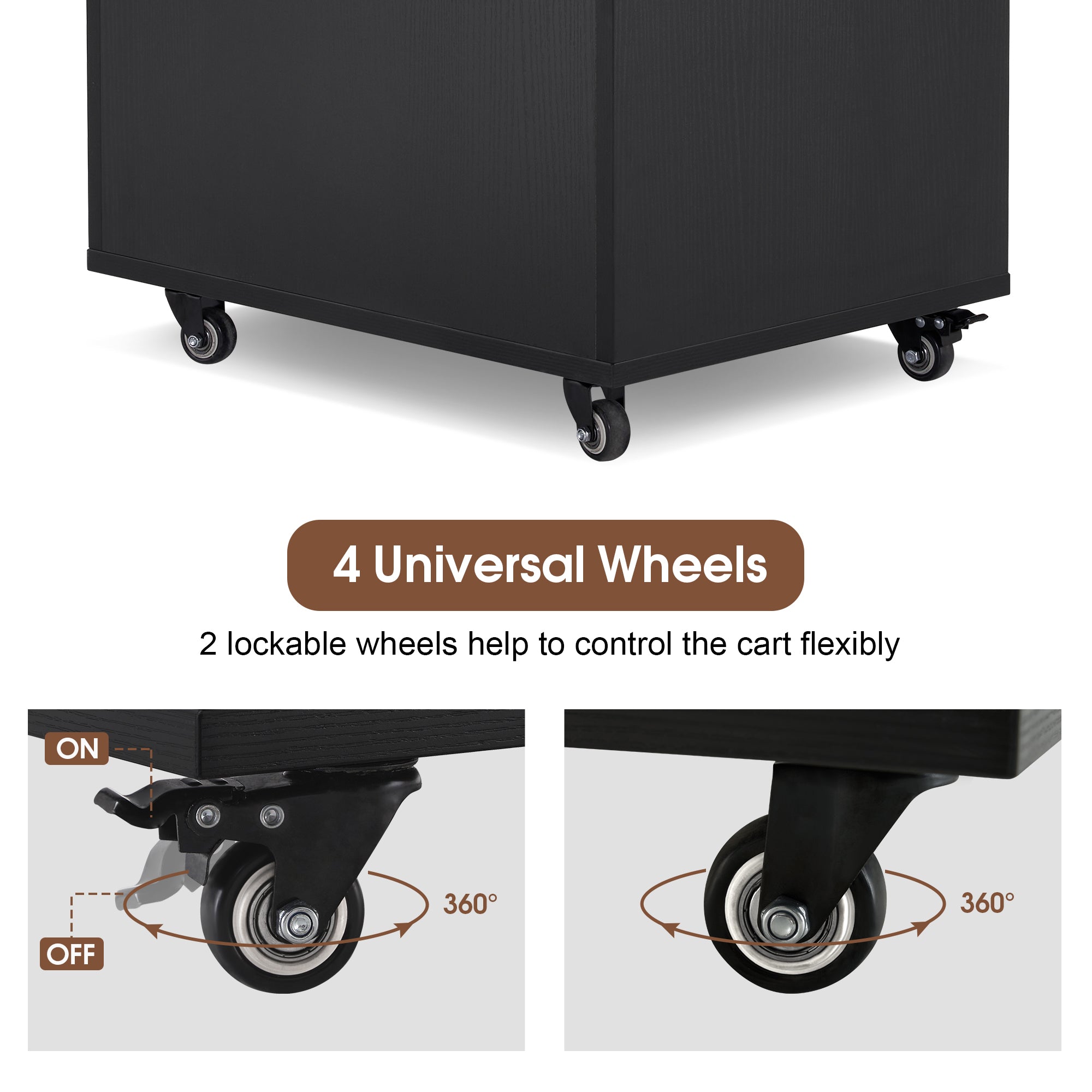 BarberPub Salon Cart with Lockable Drawer Barber Trolley for Hair Stylist 2045