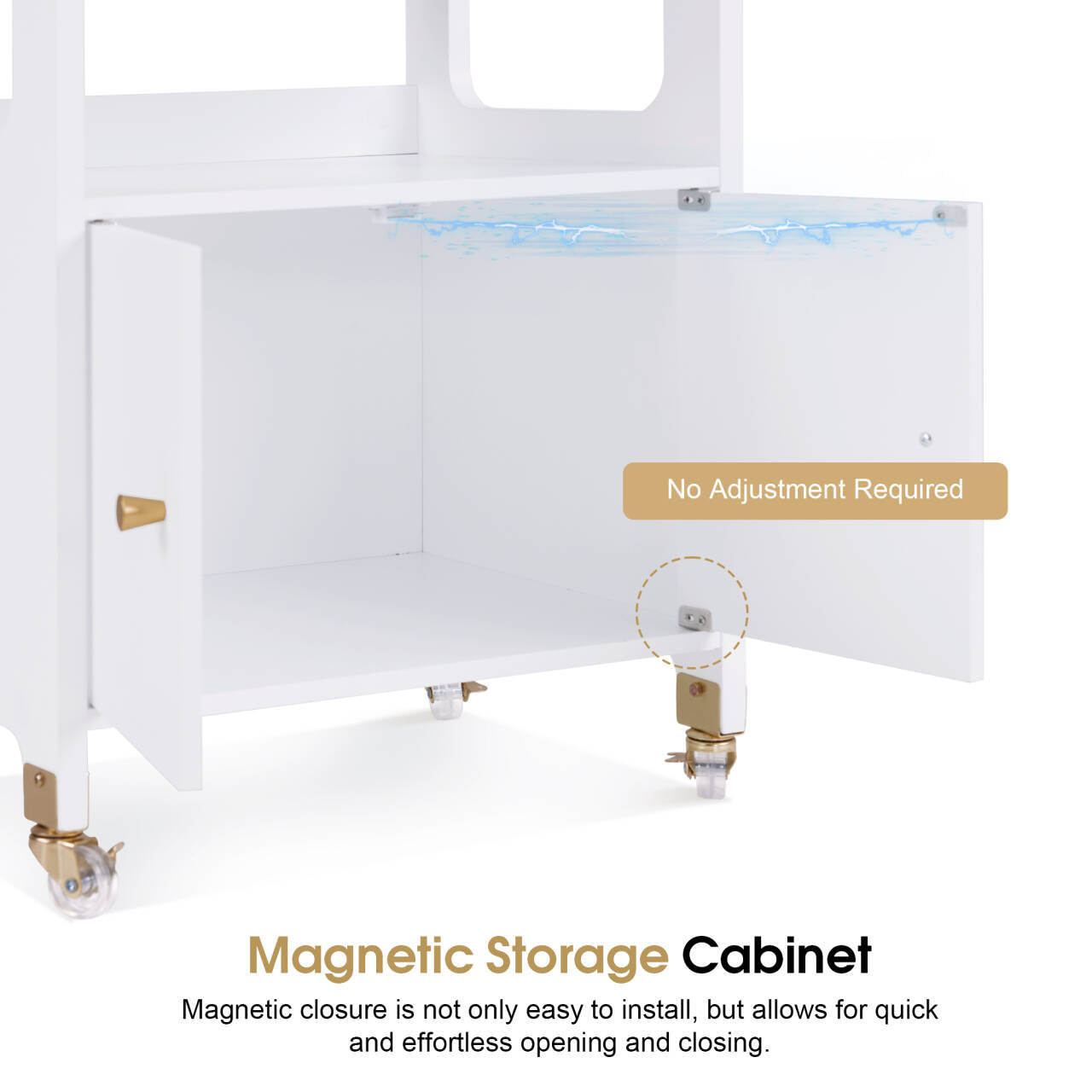 Beauty Salon Rolling Storage Cart, Barber Utility Trolley for Hairdresser, Spa Tools Organizer 2494