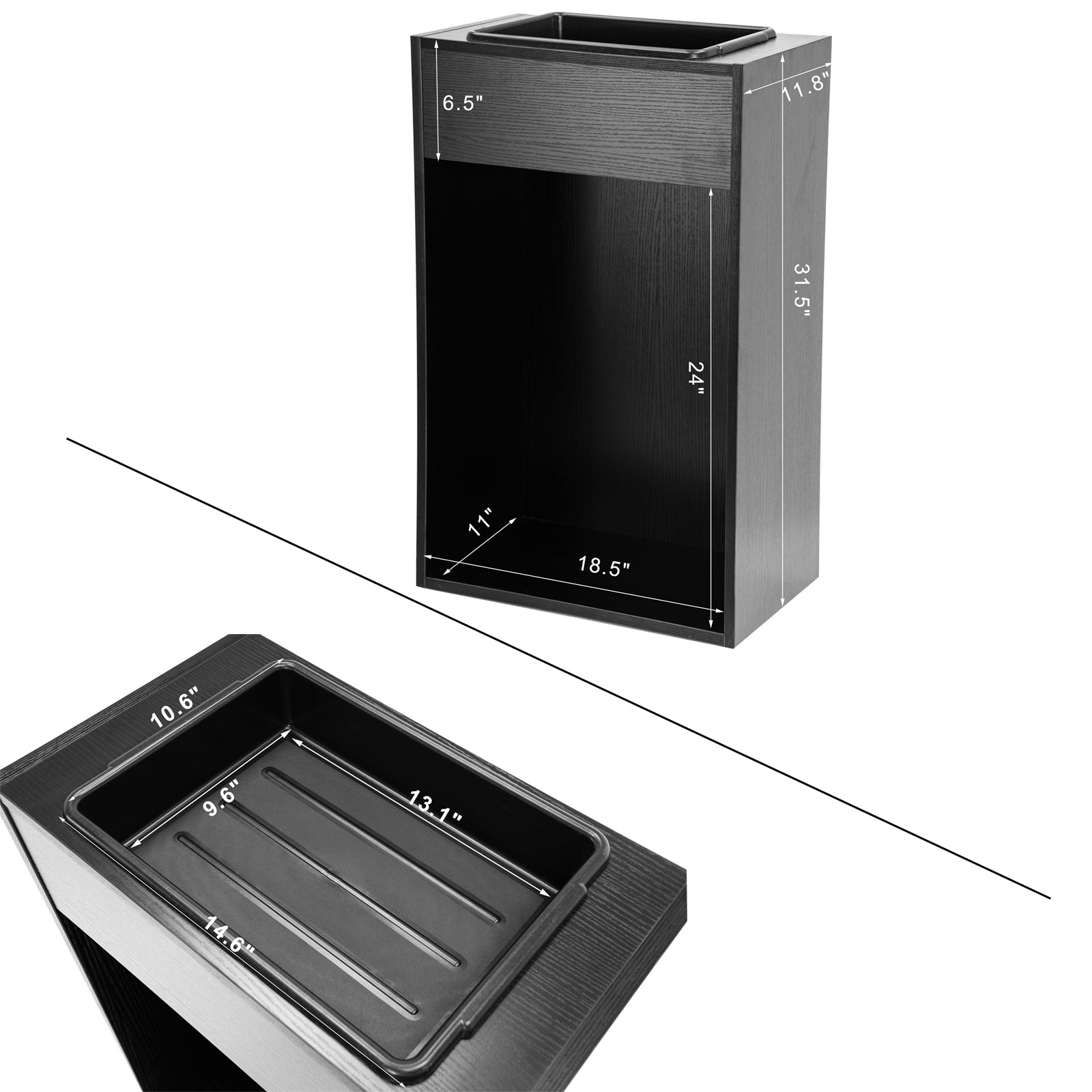 BarberPub Salon Storage Cabinet with Plastic Tray, Barber Trash Station 7135