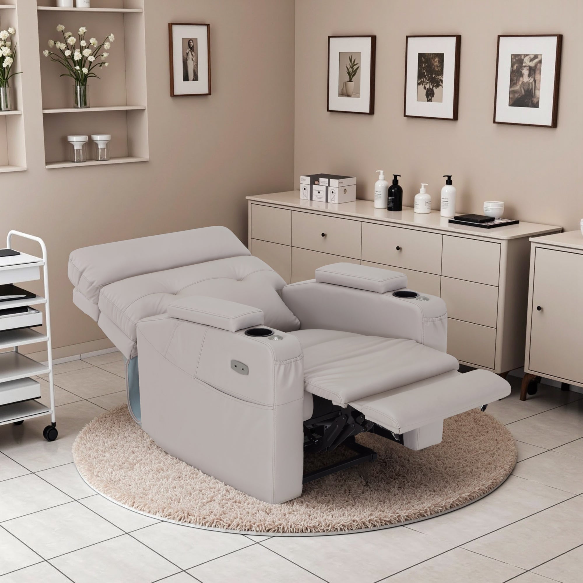 BarberPub Electric Lash Recliner with Adjustable Headrest, Facial Bed for Estheticians, Eyelash Extensions, Nails & Beauty 9904