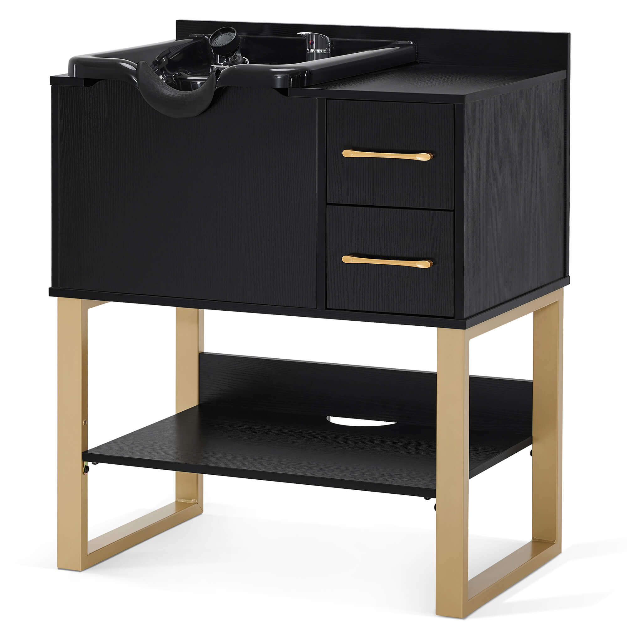 Shampoo Backwash Sink Station for Storage, Salon Shampoo Cabinet with Shampoo Bowl 3450