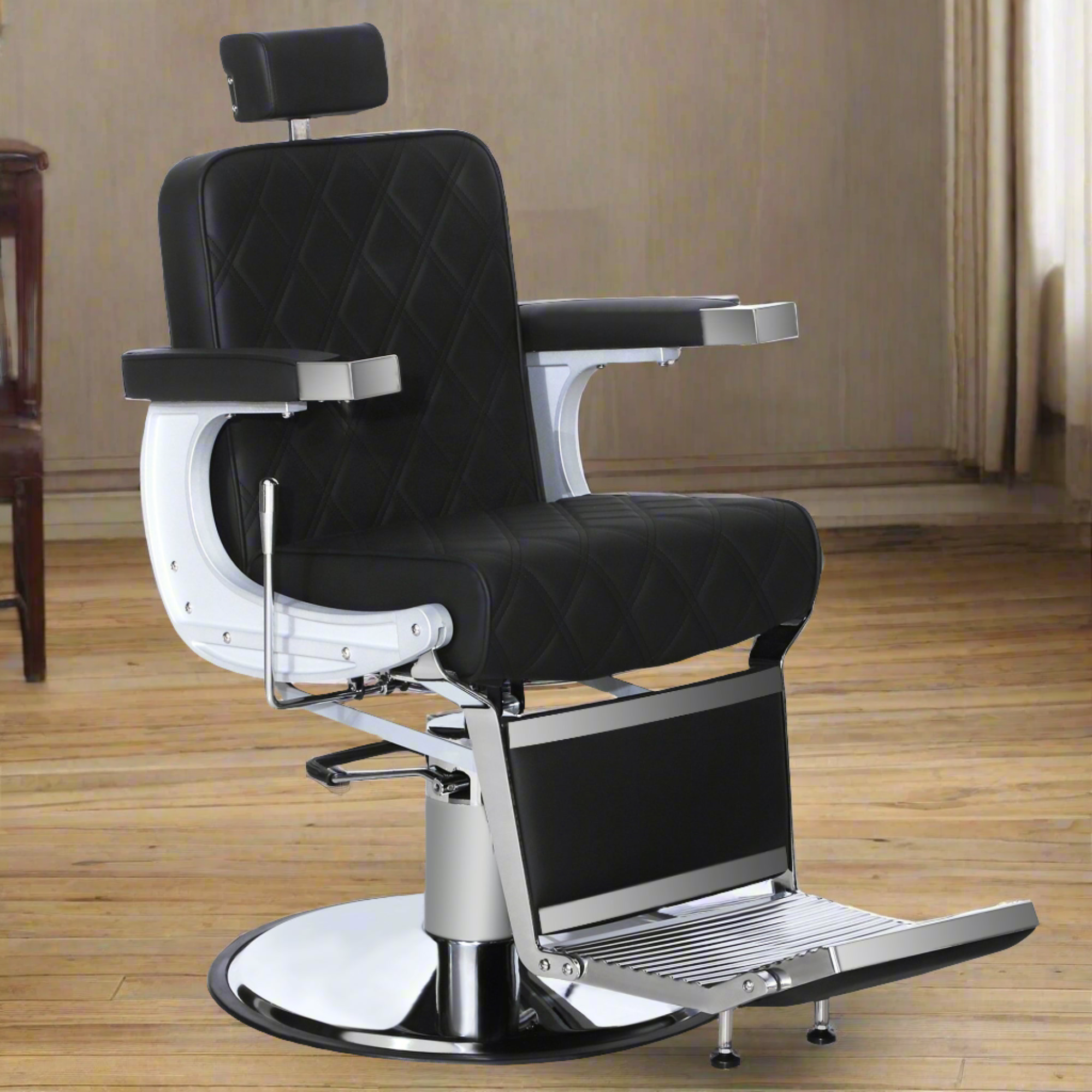 BarberPub Barber Chair for Hair Stylist, Reclining Barbershop Salon Chair 3825