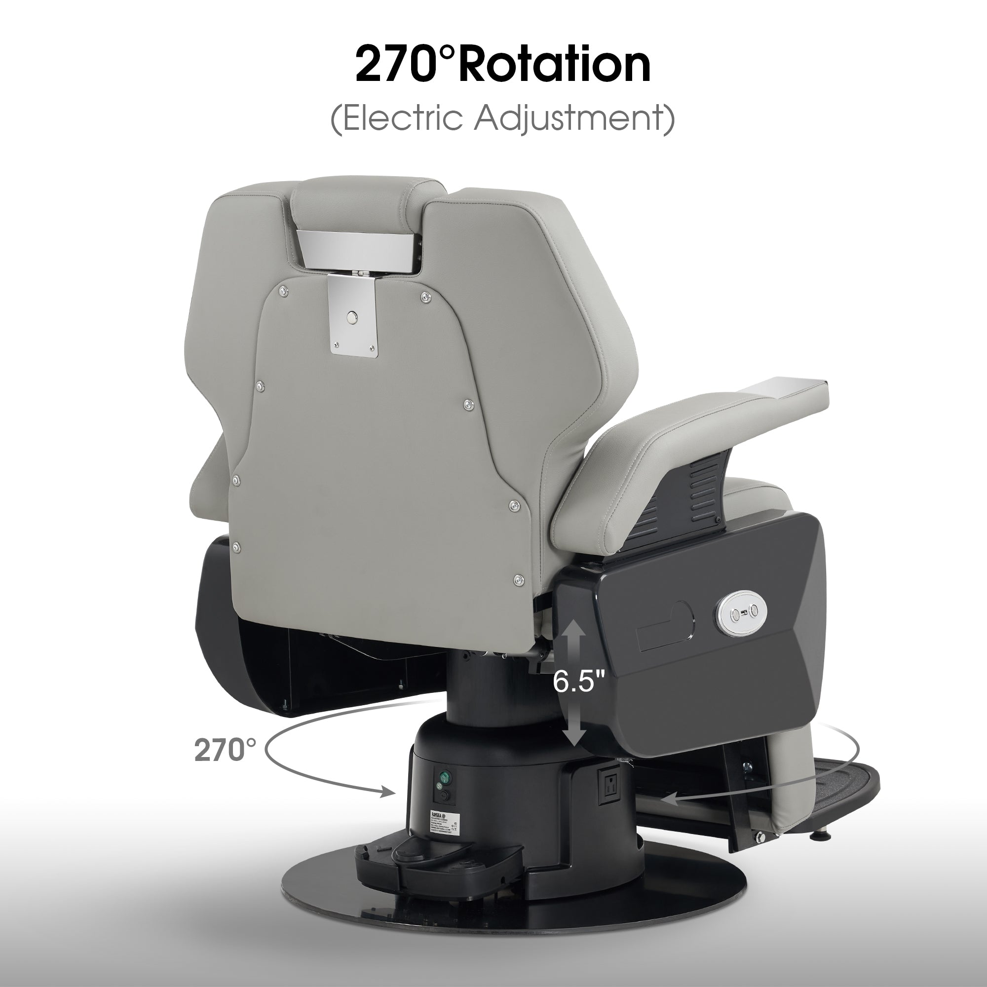BarberPub Electric Barber Chair, Reclining Salon Styling Chair for Hair Stylist 9108