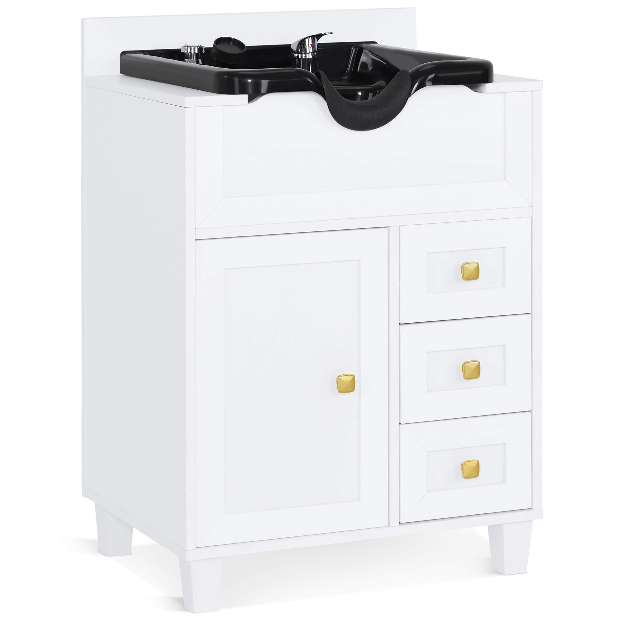 Barber Textured Embossed Storage Shampoo Station, Hair Salon Shampoo Backwash Equipment 7131