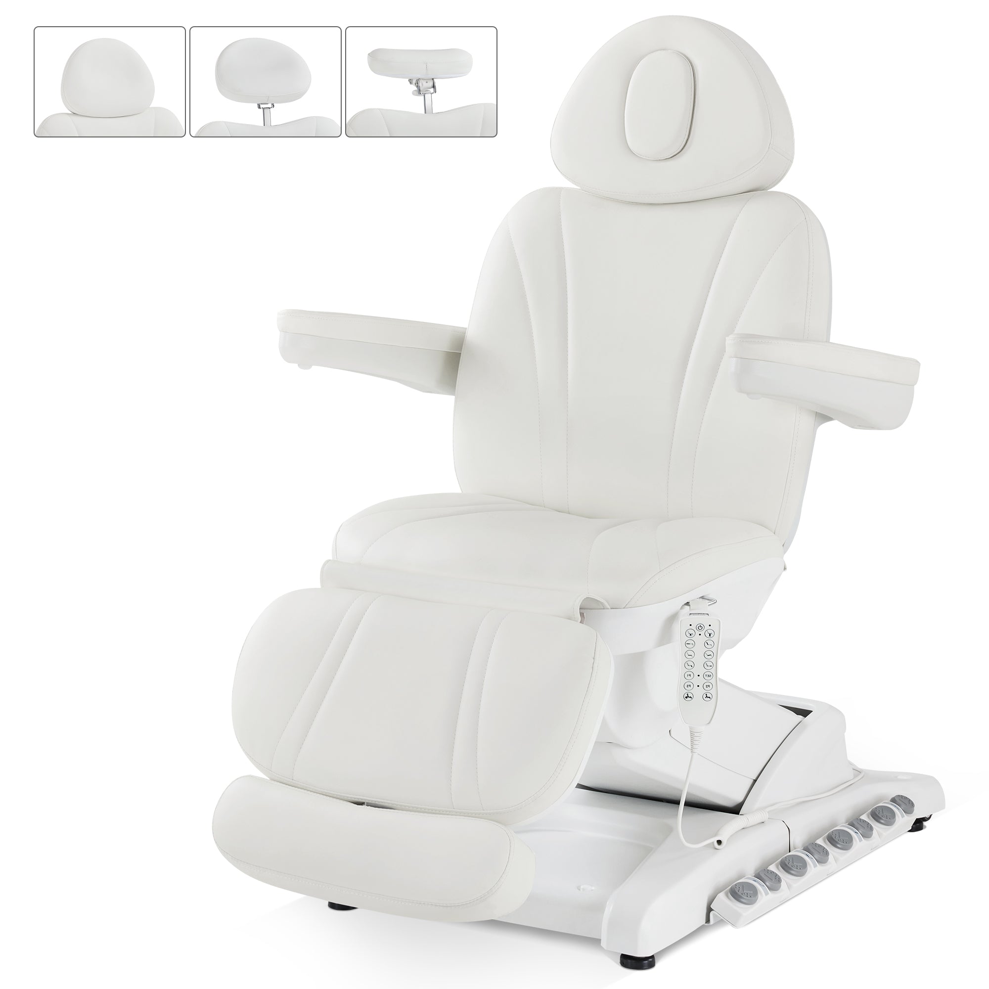 4-Motor Electric Facial Spa Bed with Hand & Foot Control, PU Leather Esthetician Adjustable Massage Table, 440 lbs Capacity 2119