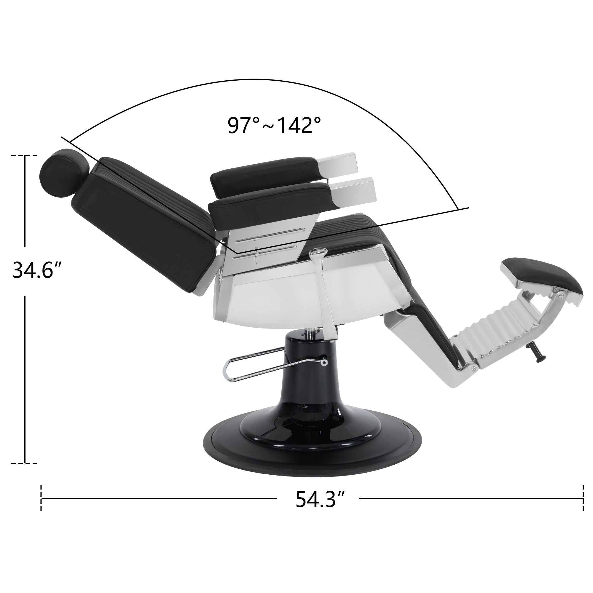 BarberPub All Purpose Barber Chair, Heavy Duty Hydraulic Reclining Salon Chair 2008