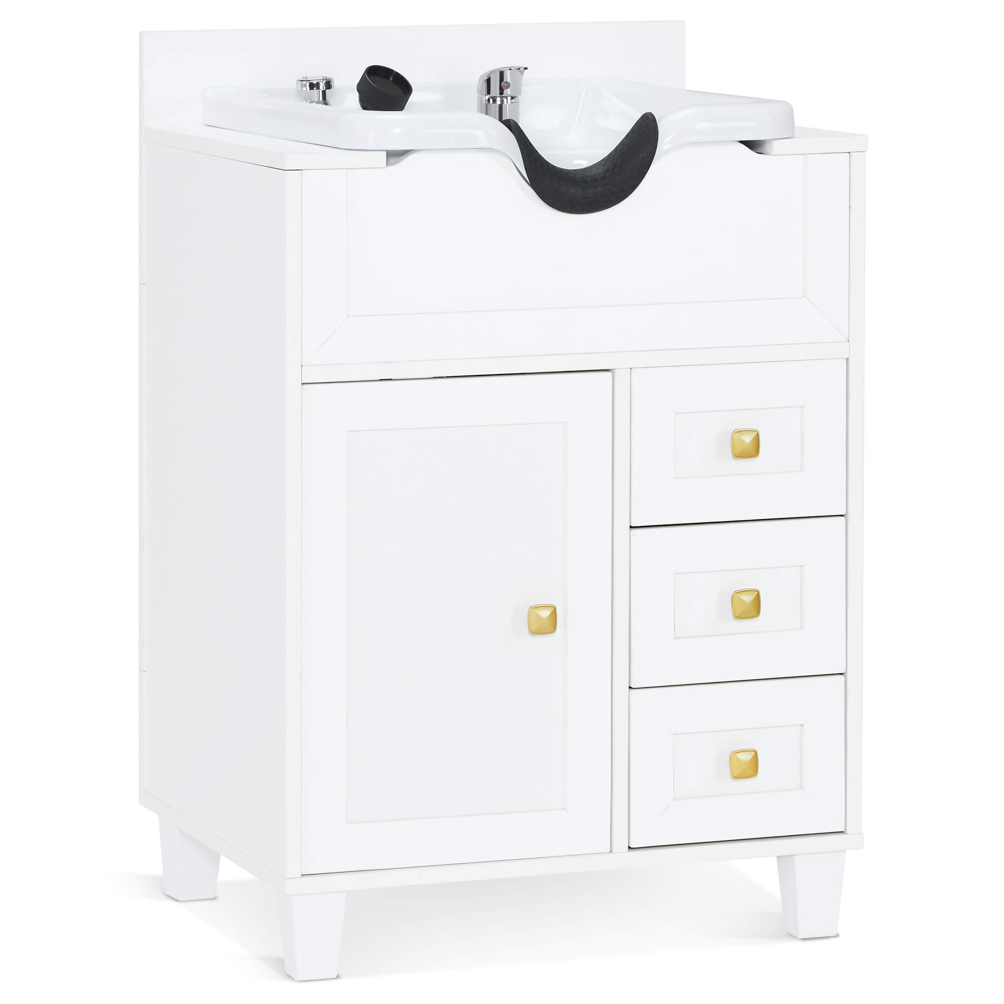 Barber Textured Embossed Storage Shampoo Station, Hair Salon Shampoo Backwash Equipment 7131