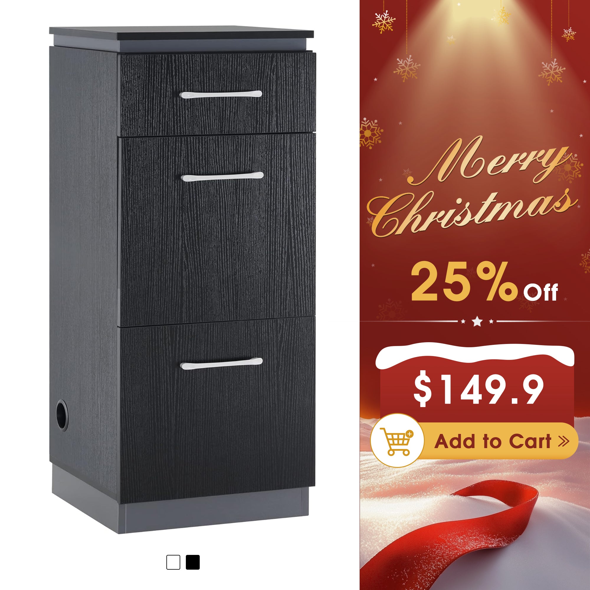 BarberPub Multi-purpose Salon Barber Cabinet with Holder&Plug Holes for Hair Styling 2002