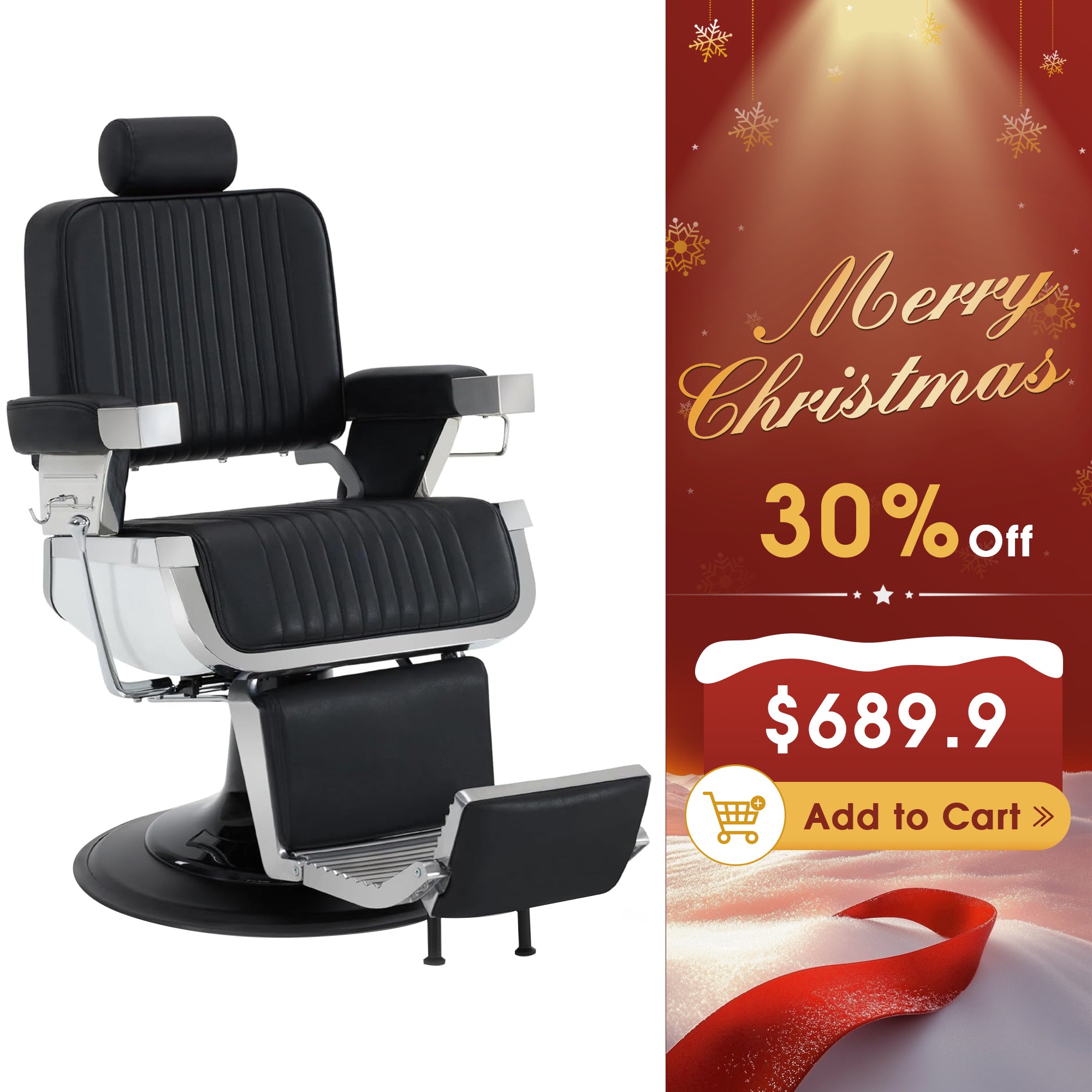 BarberPub All Purpose Barber Chair, Heavy Duty Hydraulic Reclining Salon Chair 2008