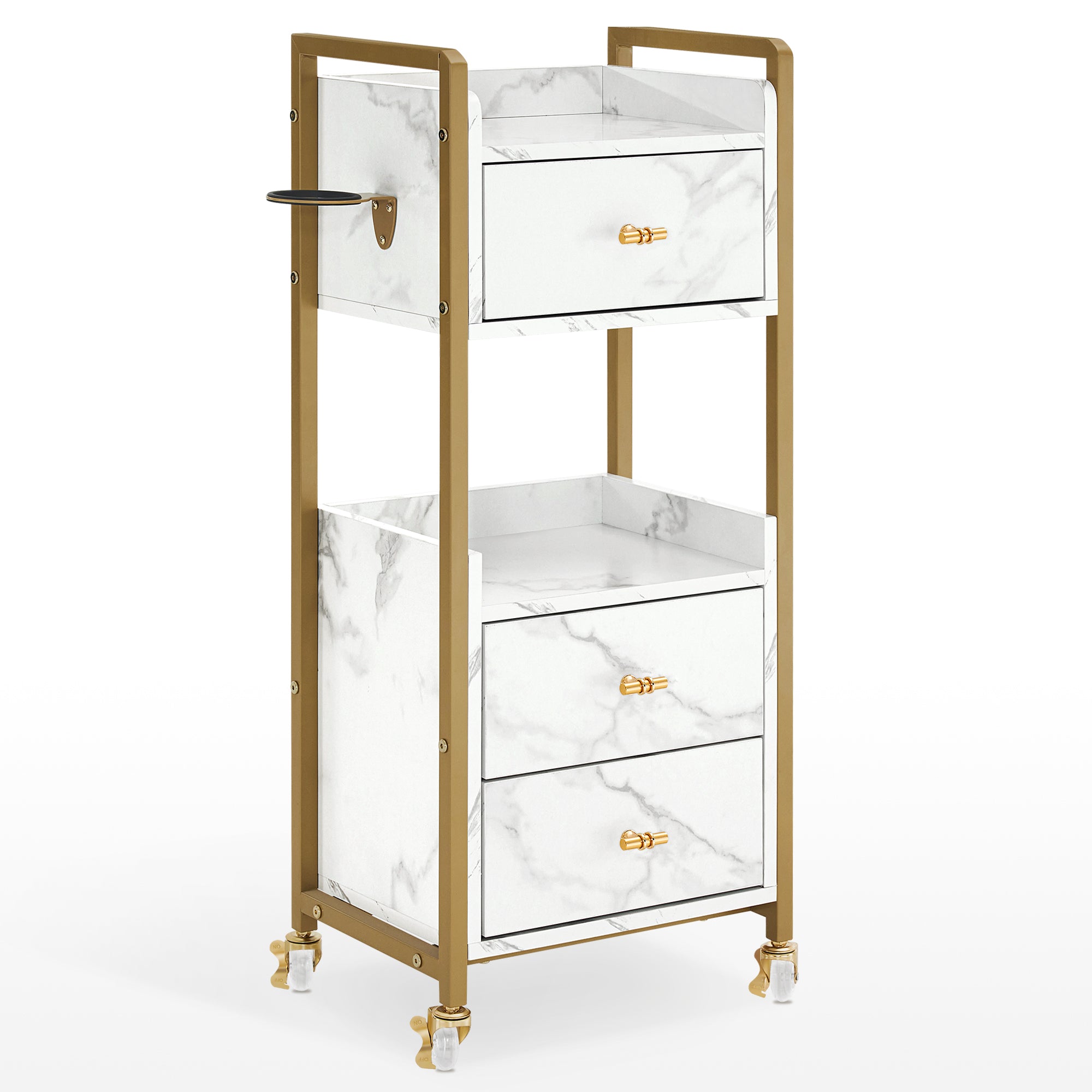 Barber Trolley with Lockable Wheels, Hair Salon Rolling Cart, Tattoo Storage Makeup Equipment 2478