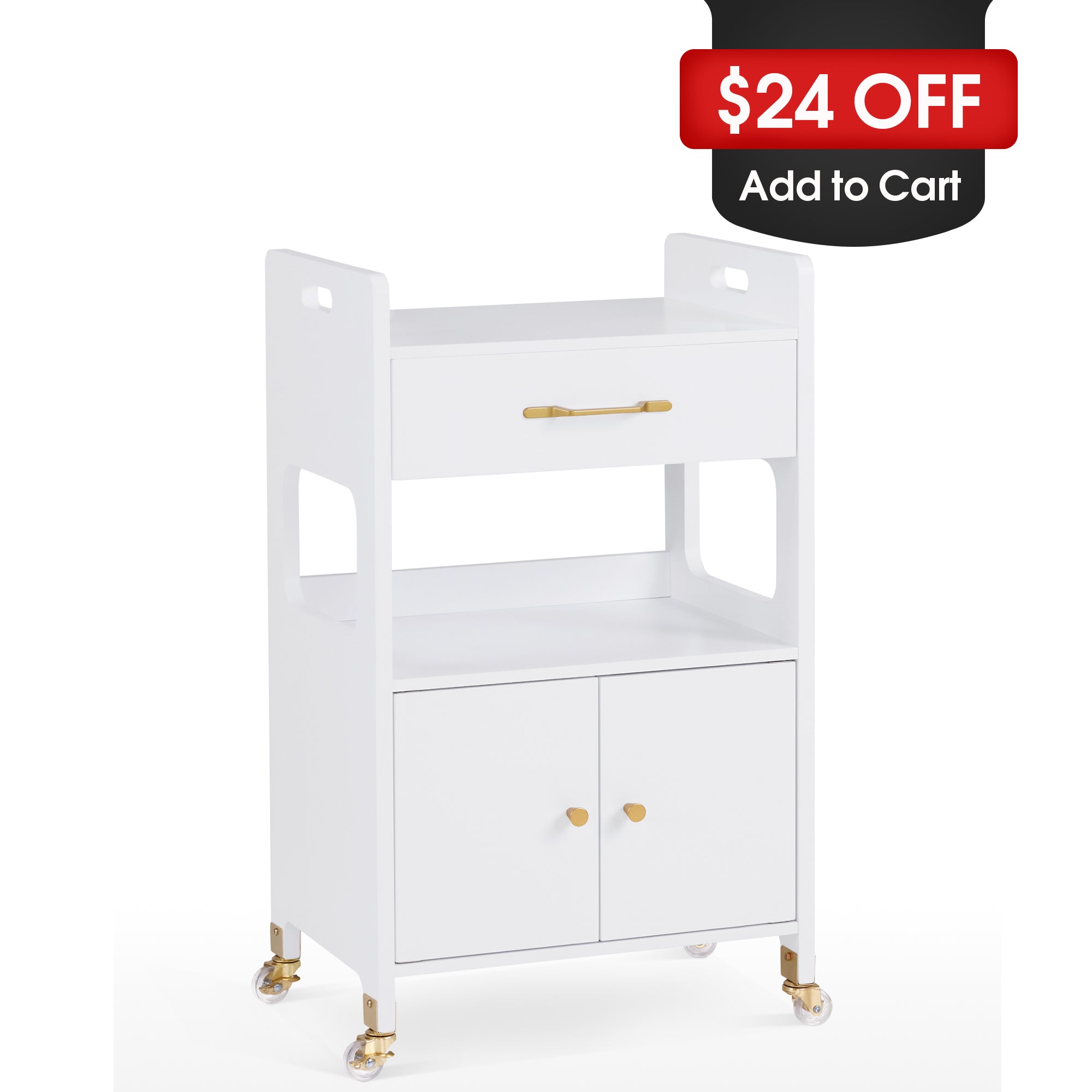 Beauty Salon Rolling Storage Cart, Barber Utility Trolley for Hairdresser, Spa Tools Organizer 2494