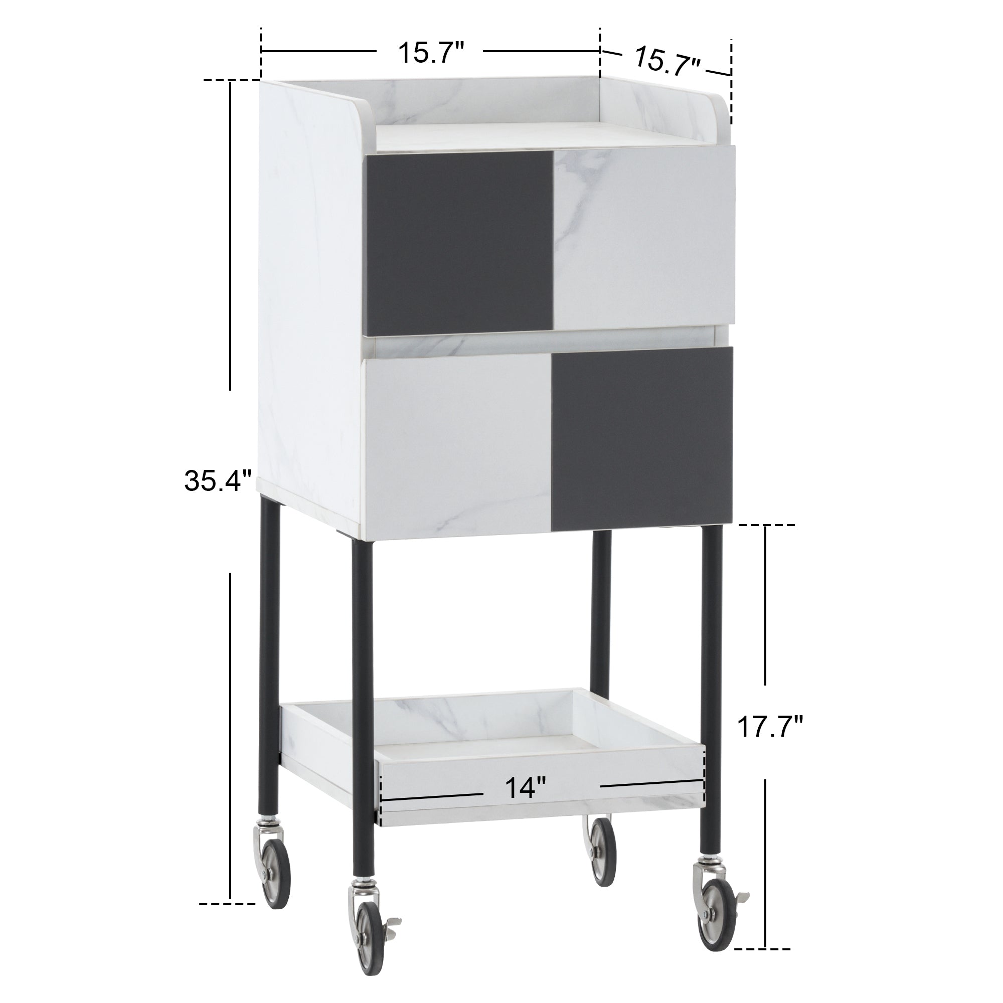 Contrast Panel Craft Salon Storage Trolley, Barber SPA Utility Cart Tool Organizer 2007