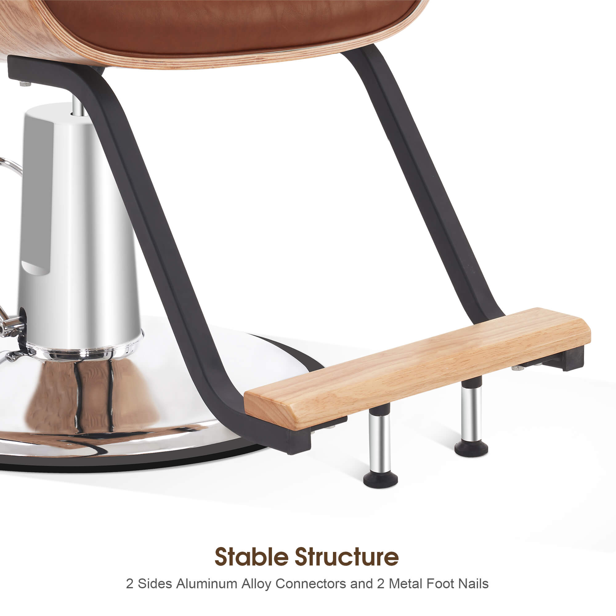BarberPub Hydraulic Salon Chair,Curved Wood Frame Hair Cutting Styling Chair 8261