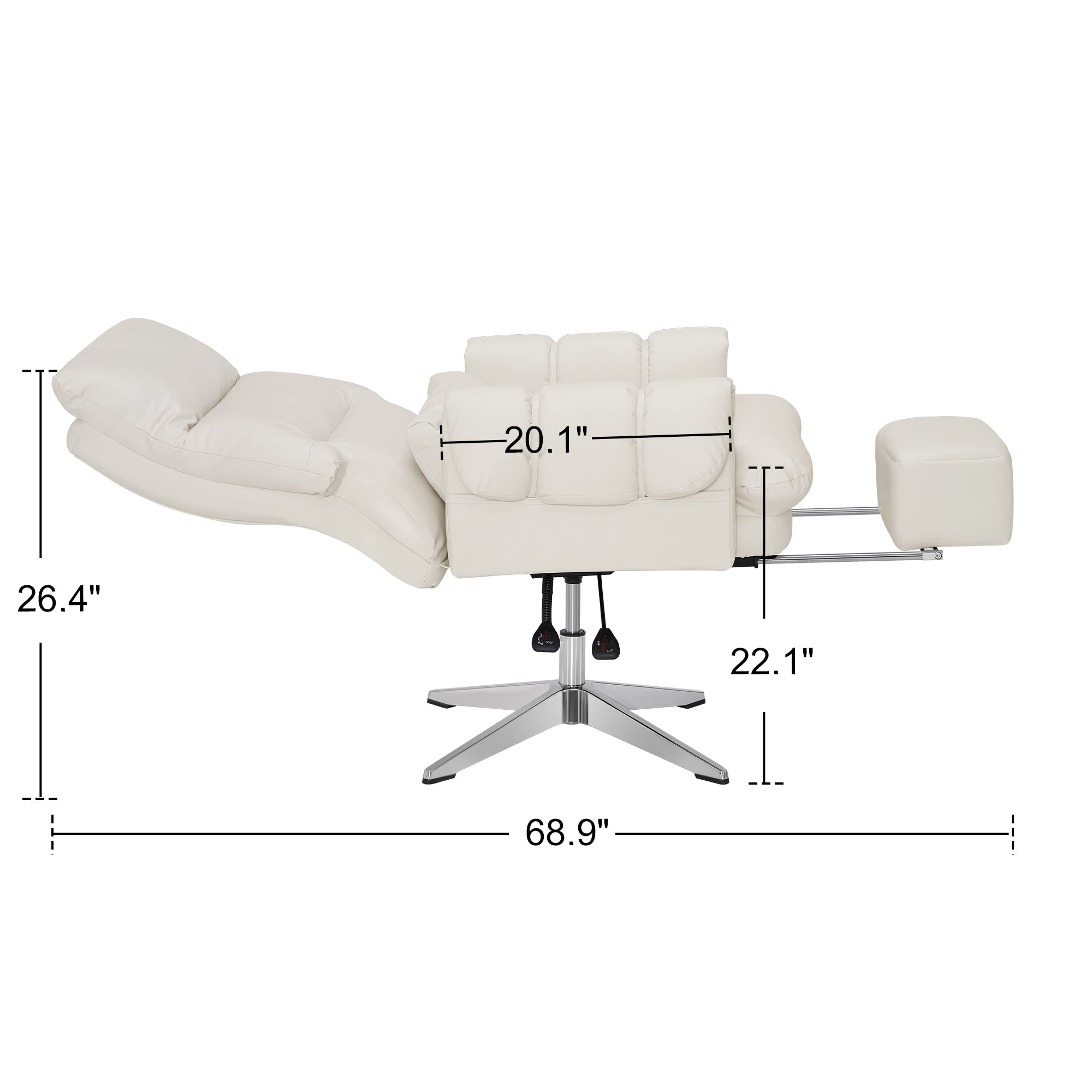 BarberPub Beauty Salon Chair, Adjustable Height, Reclining Esthetician Chair for Facial, Eyelash Extension, Tattoo – Model 8105/8129