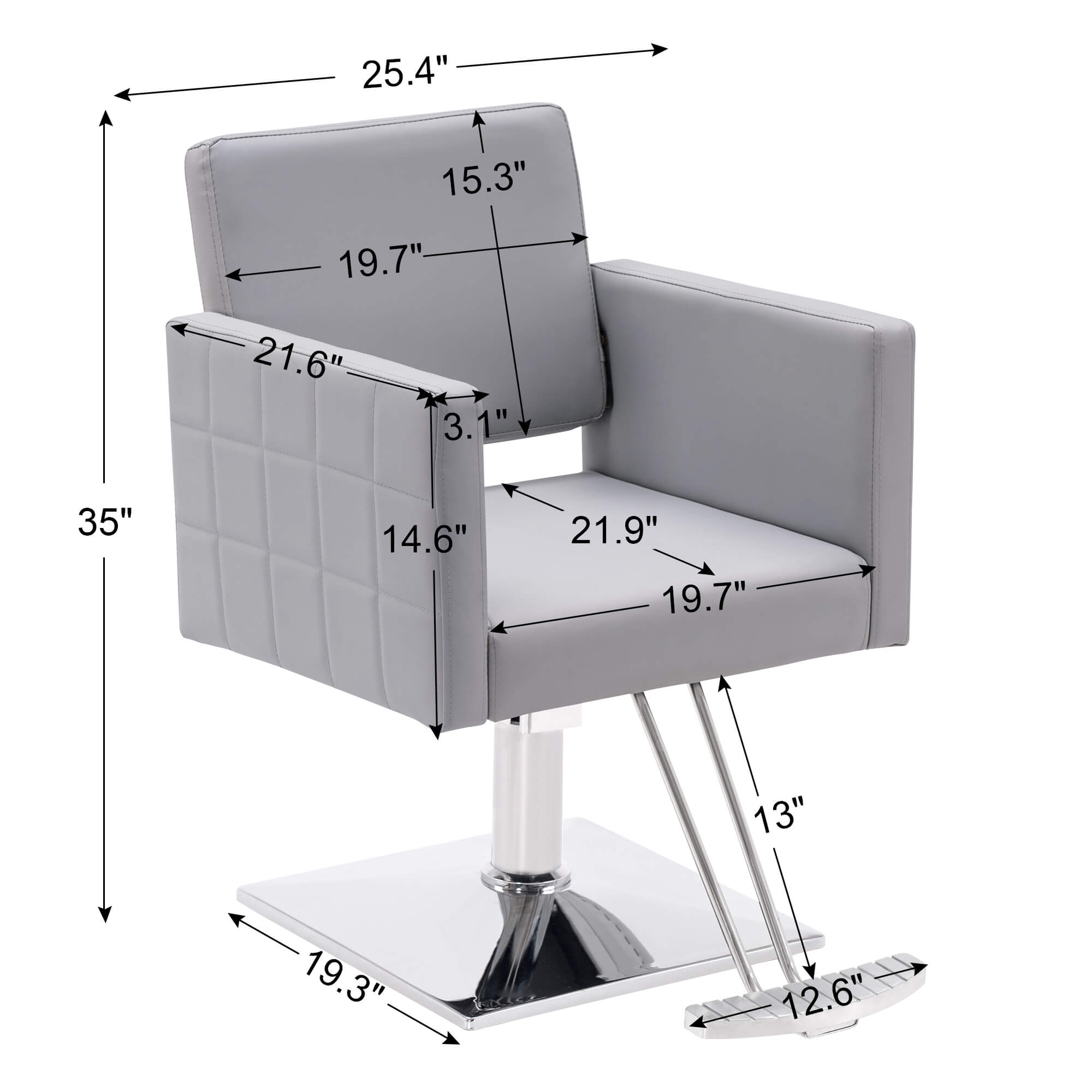 Salon Chair 8821 & Anti-Fatigue Mat 0040 Set - Professional Hydraulic Salon Chair with Ergonomic 0.5" Thick Salon Mat