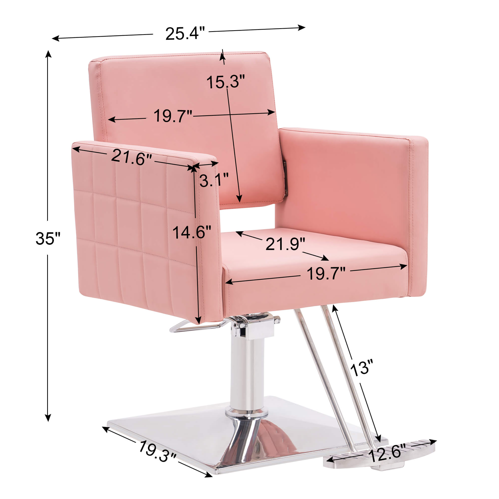 Salon Chair 8821 & Anti-Fatigue Mat 0040 Set - Professional Hydraulic Salon Chair with Ergonomic 0.5" Thick Salon Mat