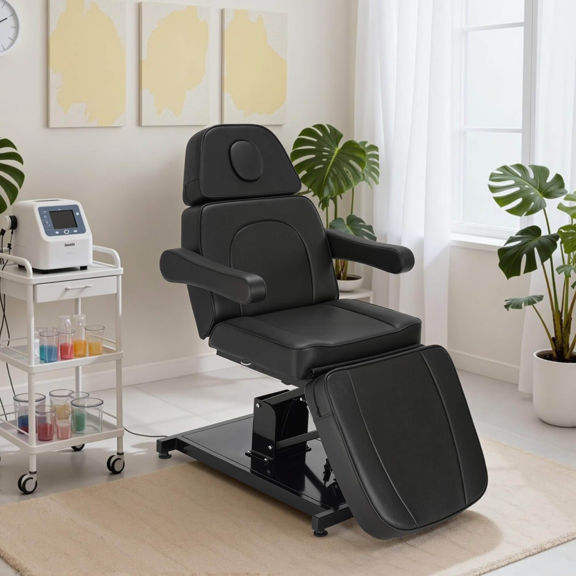 3 Motors Fully Adjustable Electric Facial Bed, Hydraulic Message Beauty Tattoo Chair with Thick Cushion 2782