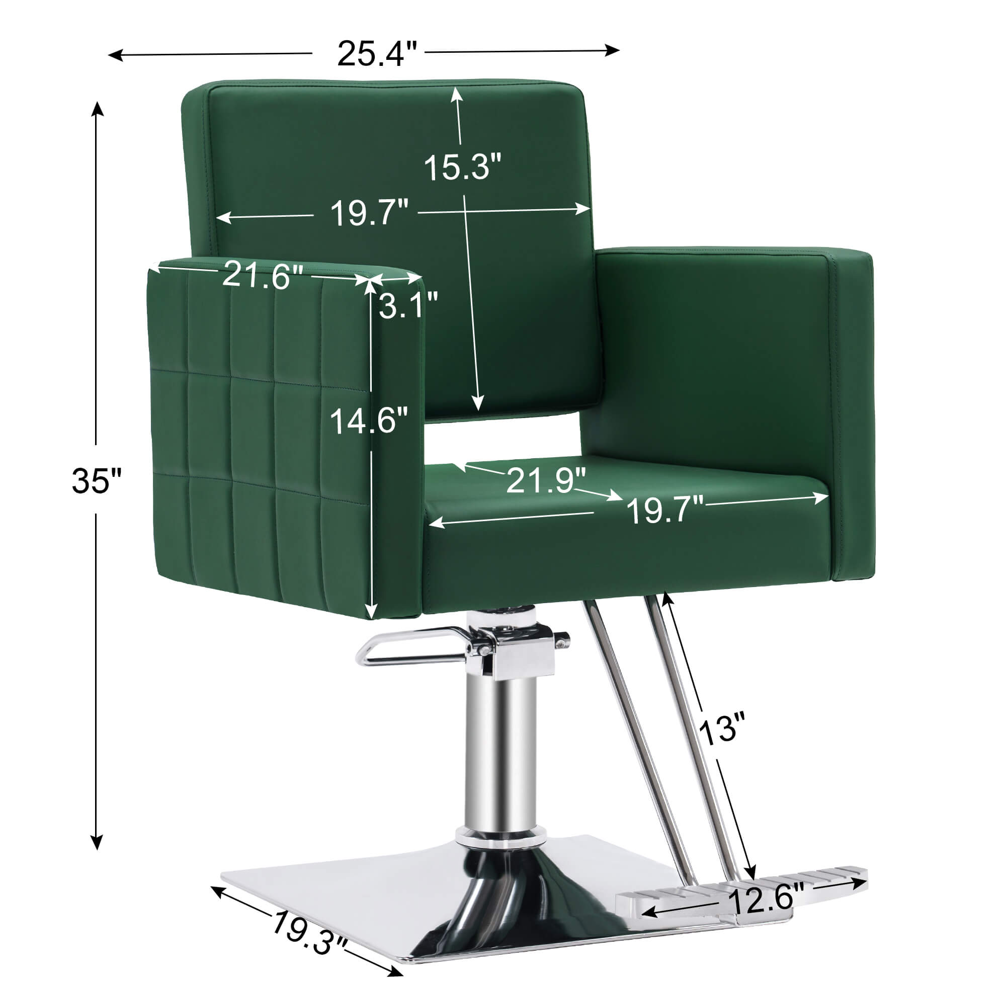 Salon Chair 8821 & Anti-Fatigue Mat 0040 Set - Professional Hydraulic Salon Chair with Ergonomic 0.5" Thick Salon Mat