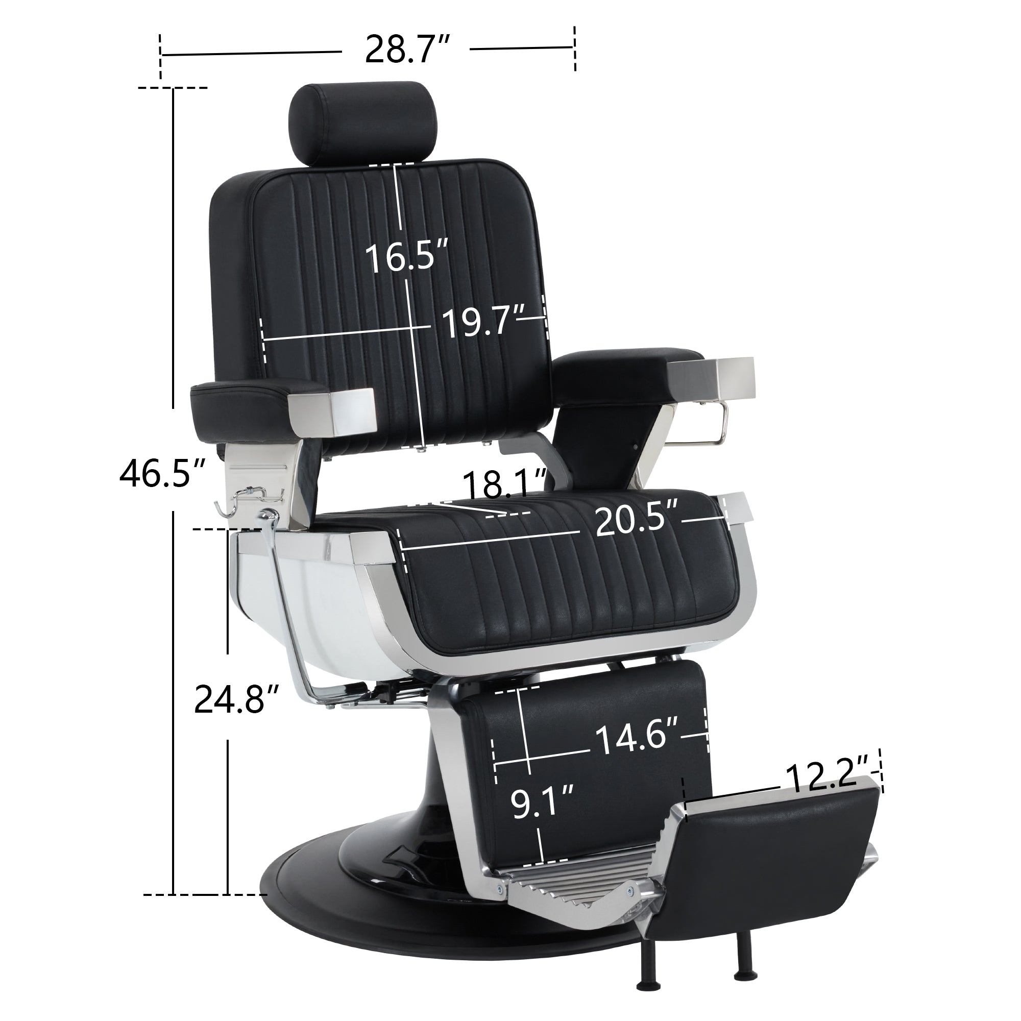 BarberPub All Purpose Barber Chair, Heavy Duty Hydraulic Reclining Salon Chair 2008