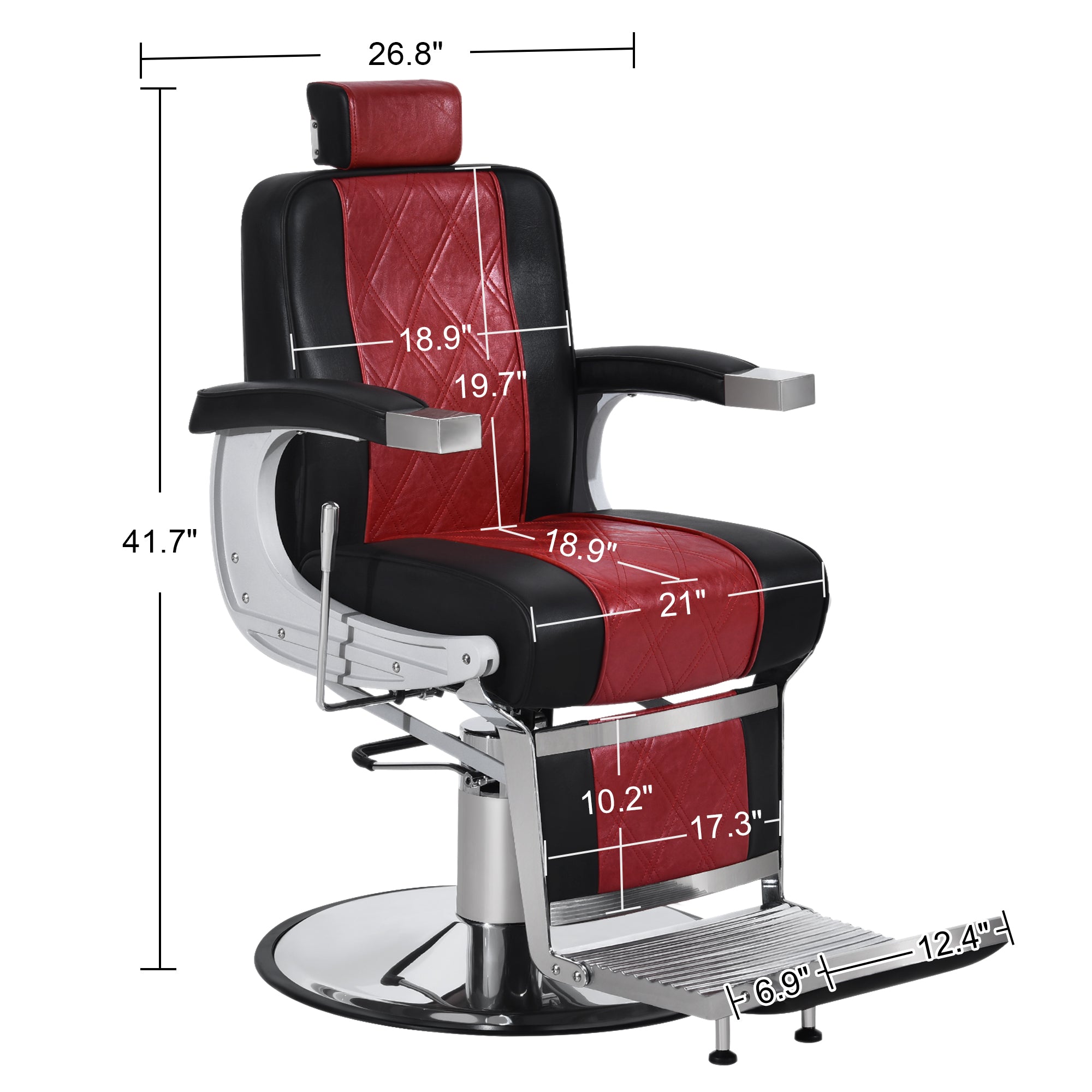 BarberPub Reclining Barber Chair All Purpose Hydraulic Salon Equipment 3815