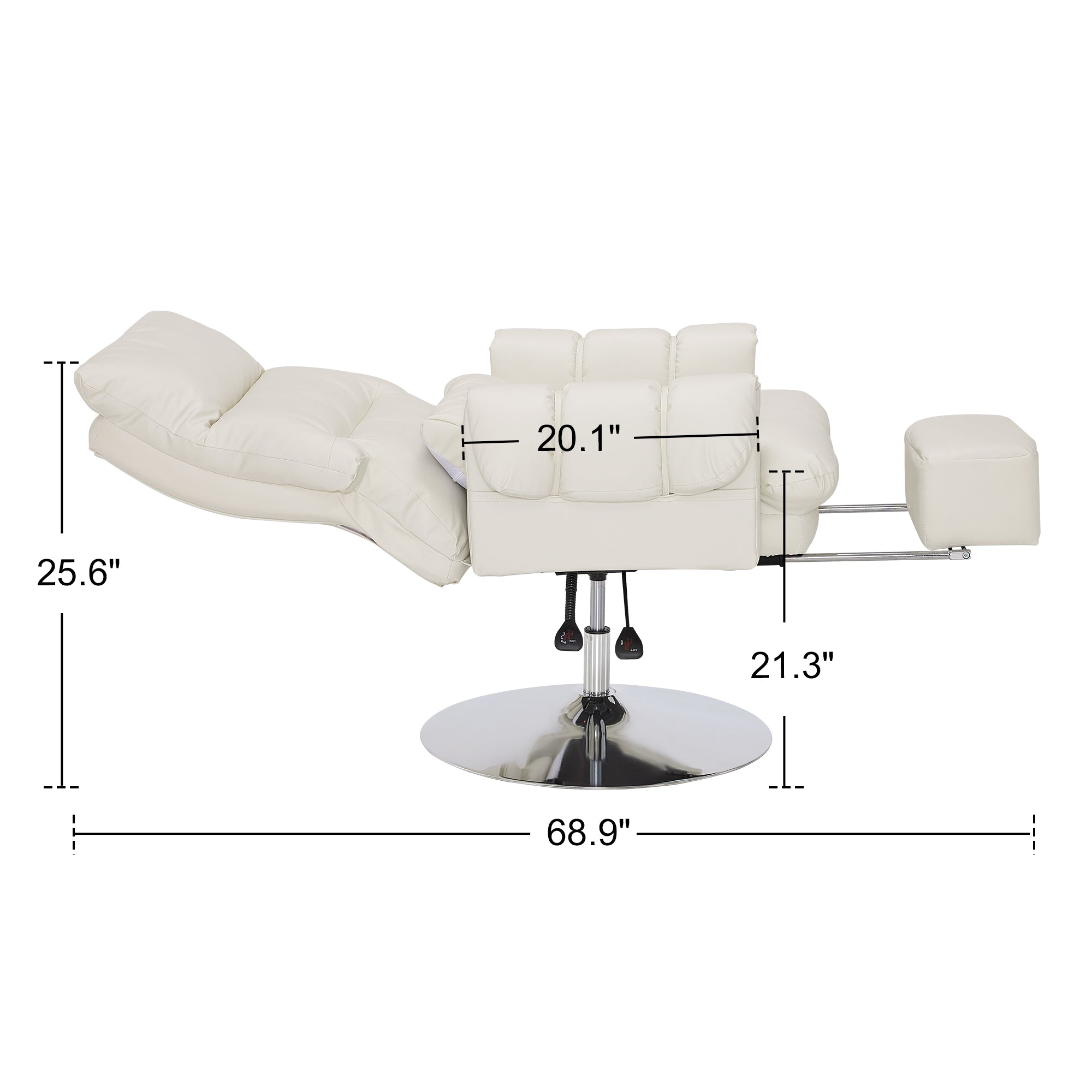 BarberPub Beauty Salon Chair, Adjustable Height, Reclining Esthetician Chair for Facial, Eyelash Extension, Tattoo – Model 8105/8129