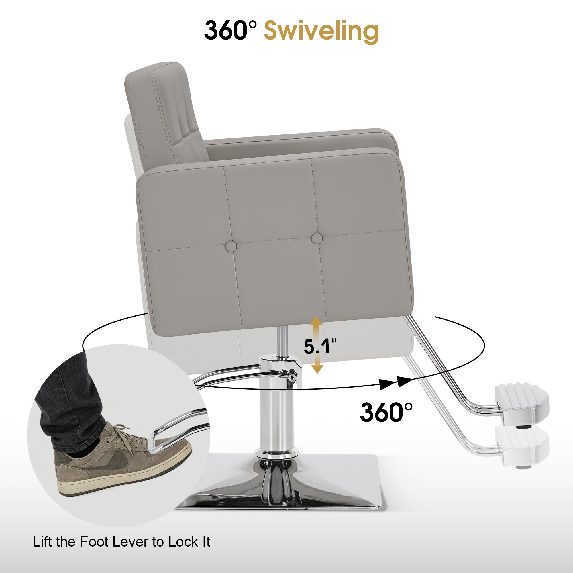 BarberPub Classic Hydraulic Styling Chair for Professionals, Barber Salon Chair 9468
