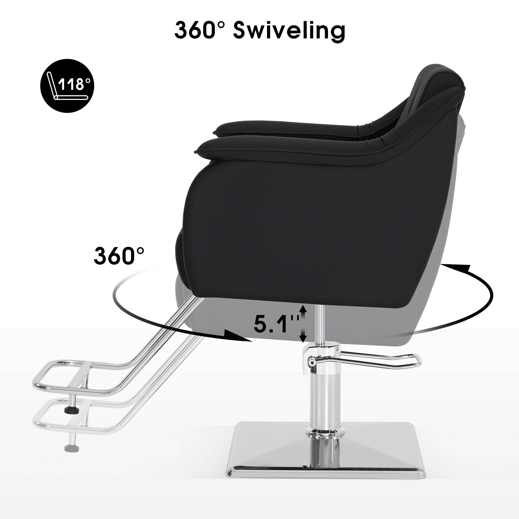 BarberPub Salon Styling Chair for Hair Stylist, Barber Spa Hair Salon Equipment 9471