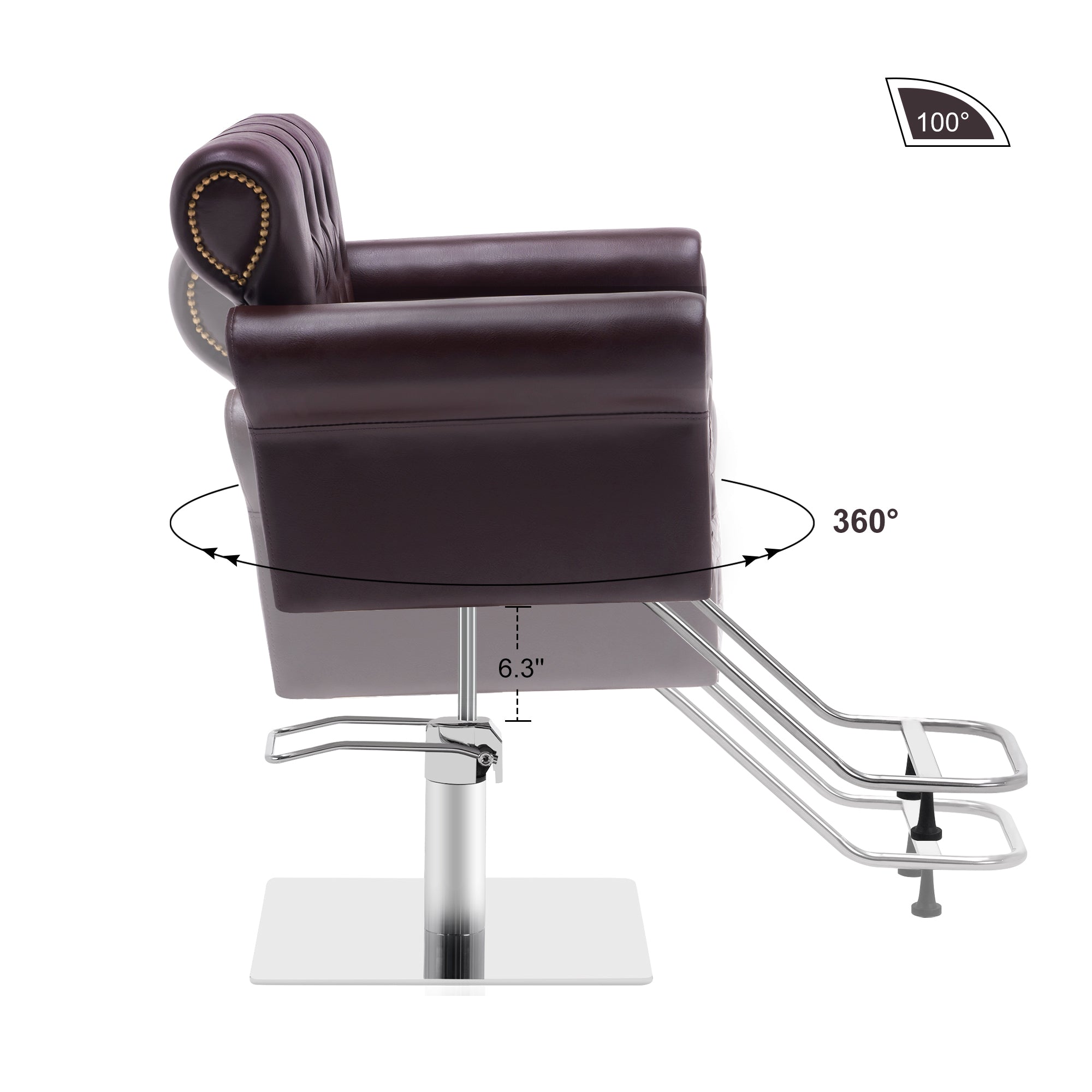 BarberPub Hydraulic Salon Chair, Vintage Hair Styling Spa Salon Equipment 8899 - BarberPub