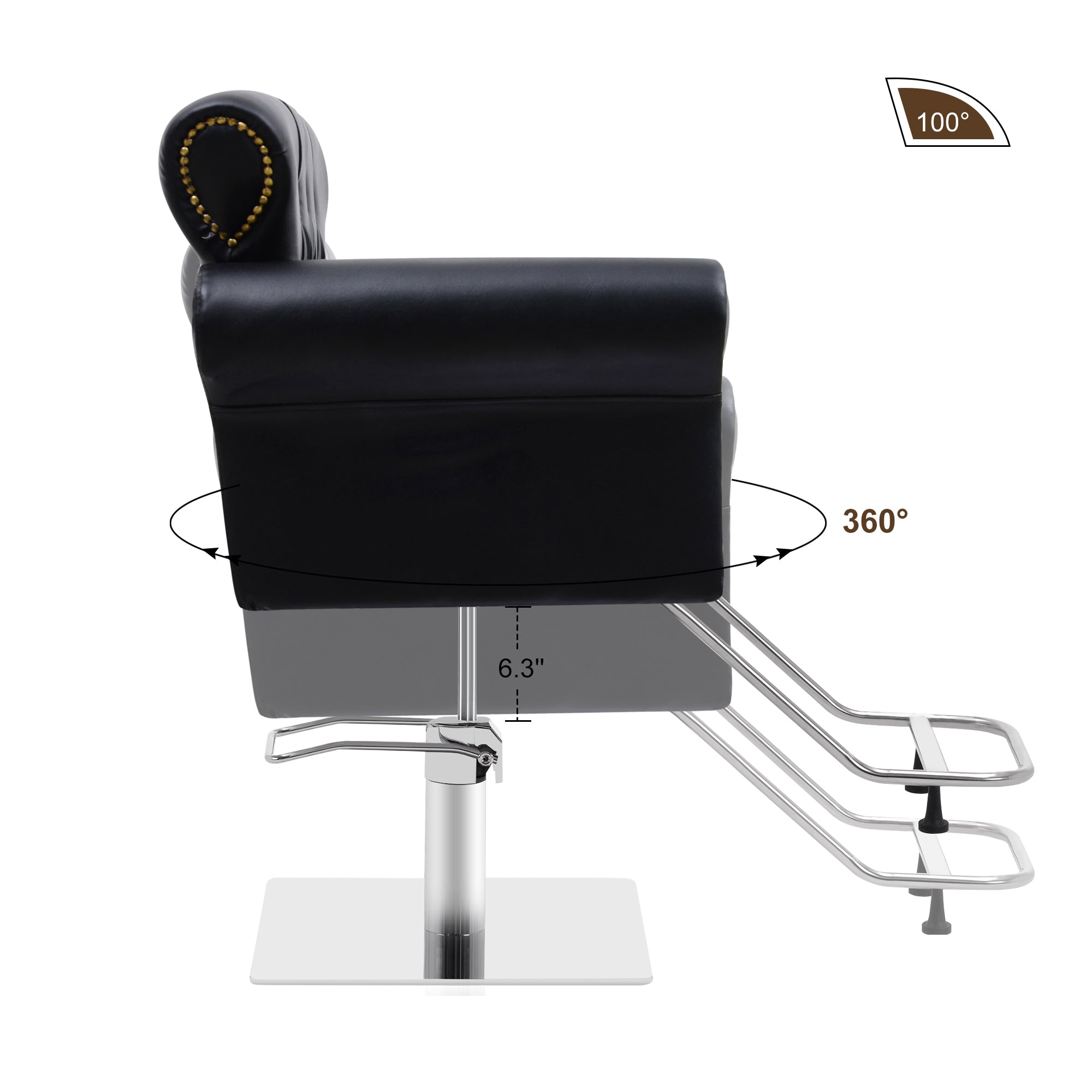 BarberPub Hydraulic Salon Chair, Vintage Hair Styling Spa Salon Equipment 8899 - BarberPub
