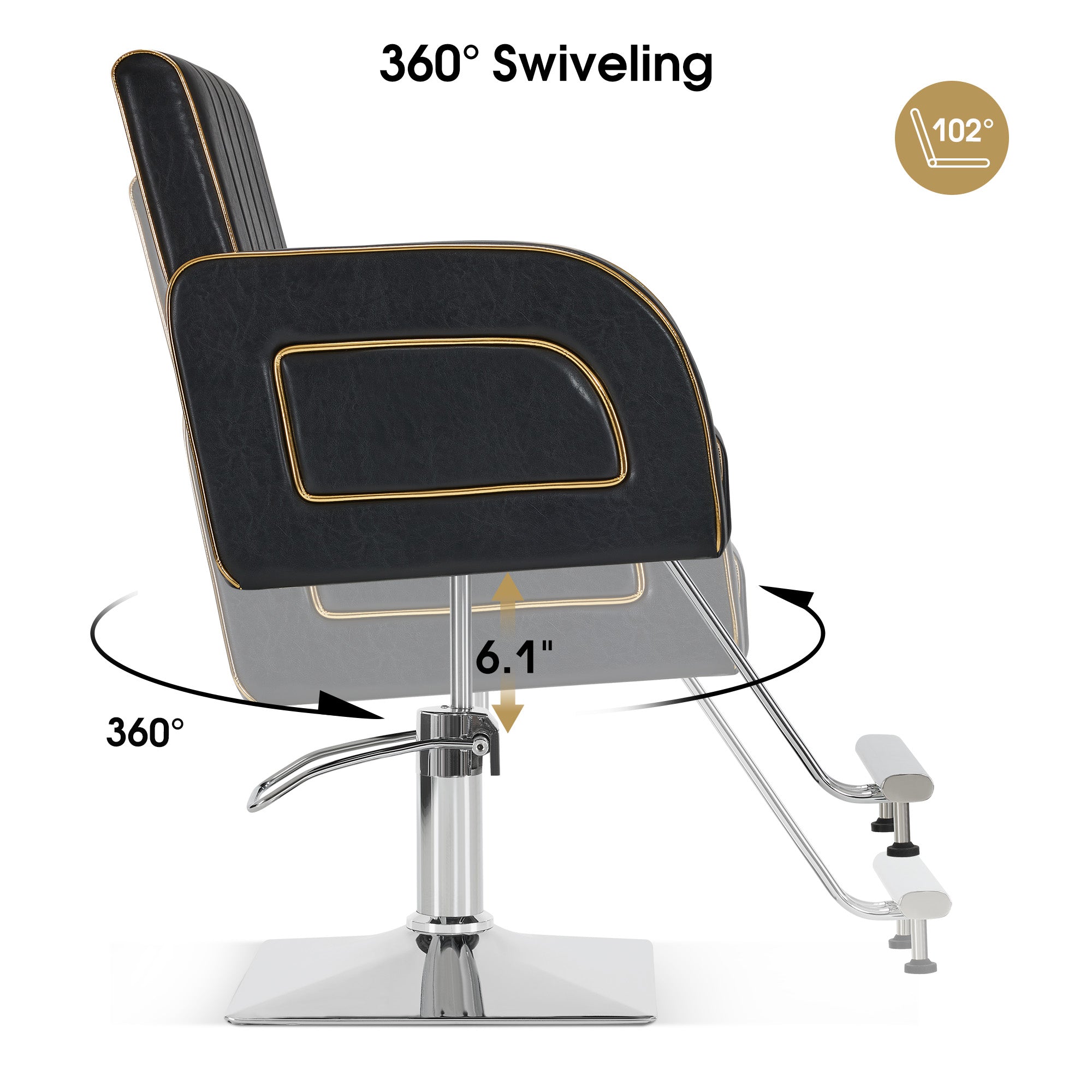 Salon & Barber Styling Chair 8885 with Hydraulic Base and Backwash Shampoo Chair 9175 with Adjustable Porcelain Bowl – Complete Professional Salon Set for Spas and Stylists