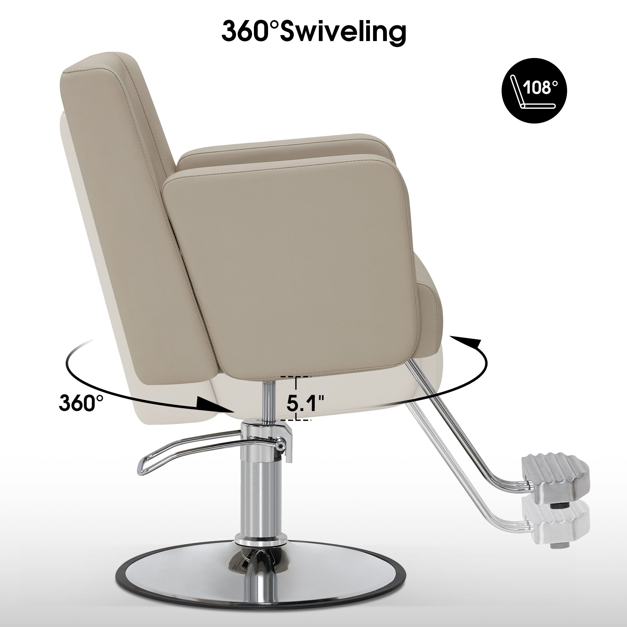 BarberPub Salon Chair for Hair Stylist, Hydraulic Barber Chair for Home Salon 9446