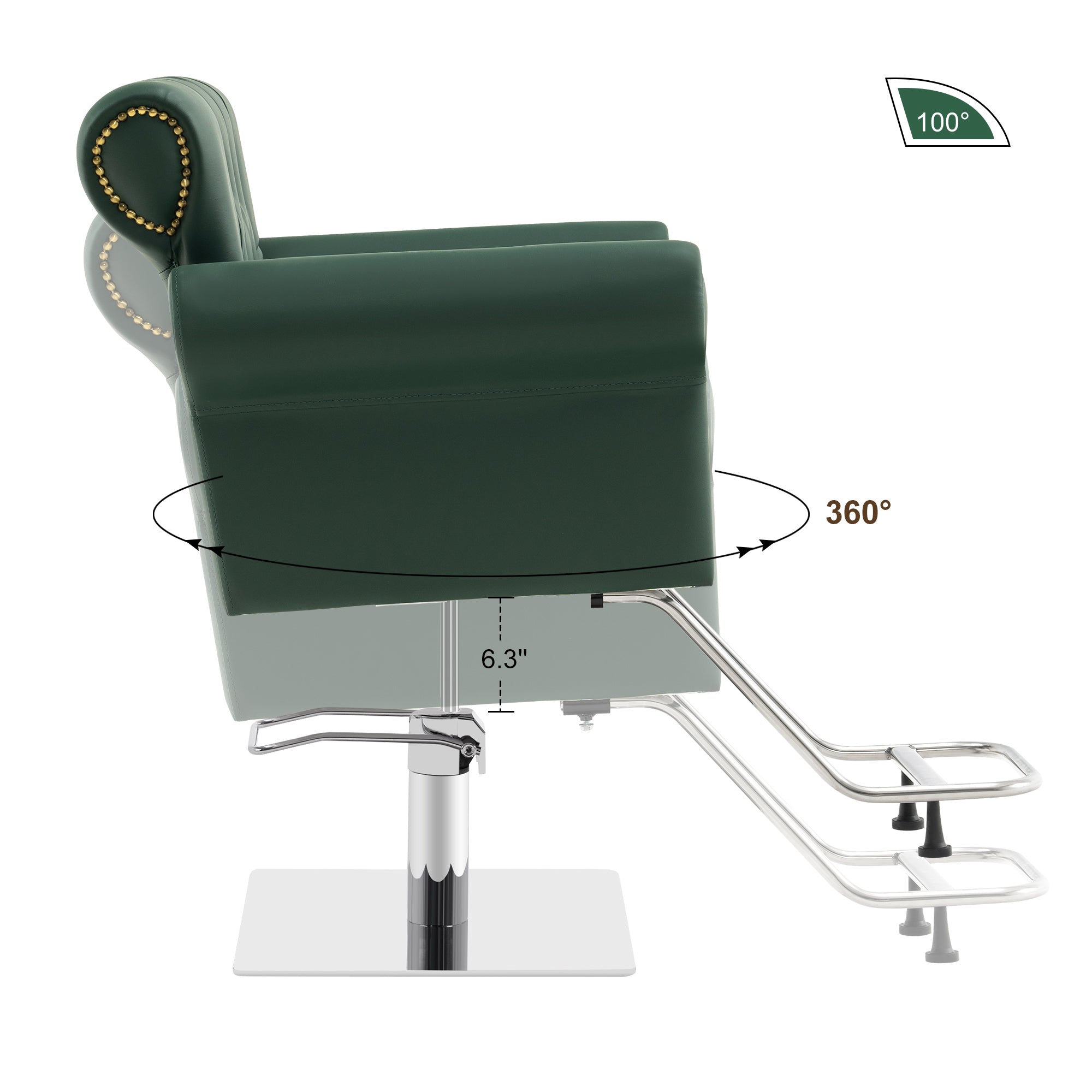 BarberPub Hydraulic Salon Chair, Vintage Hair Styling Spa Salon Equipment 8899 - BarberPub