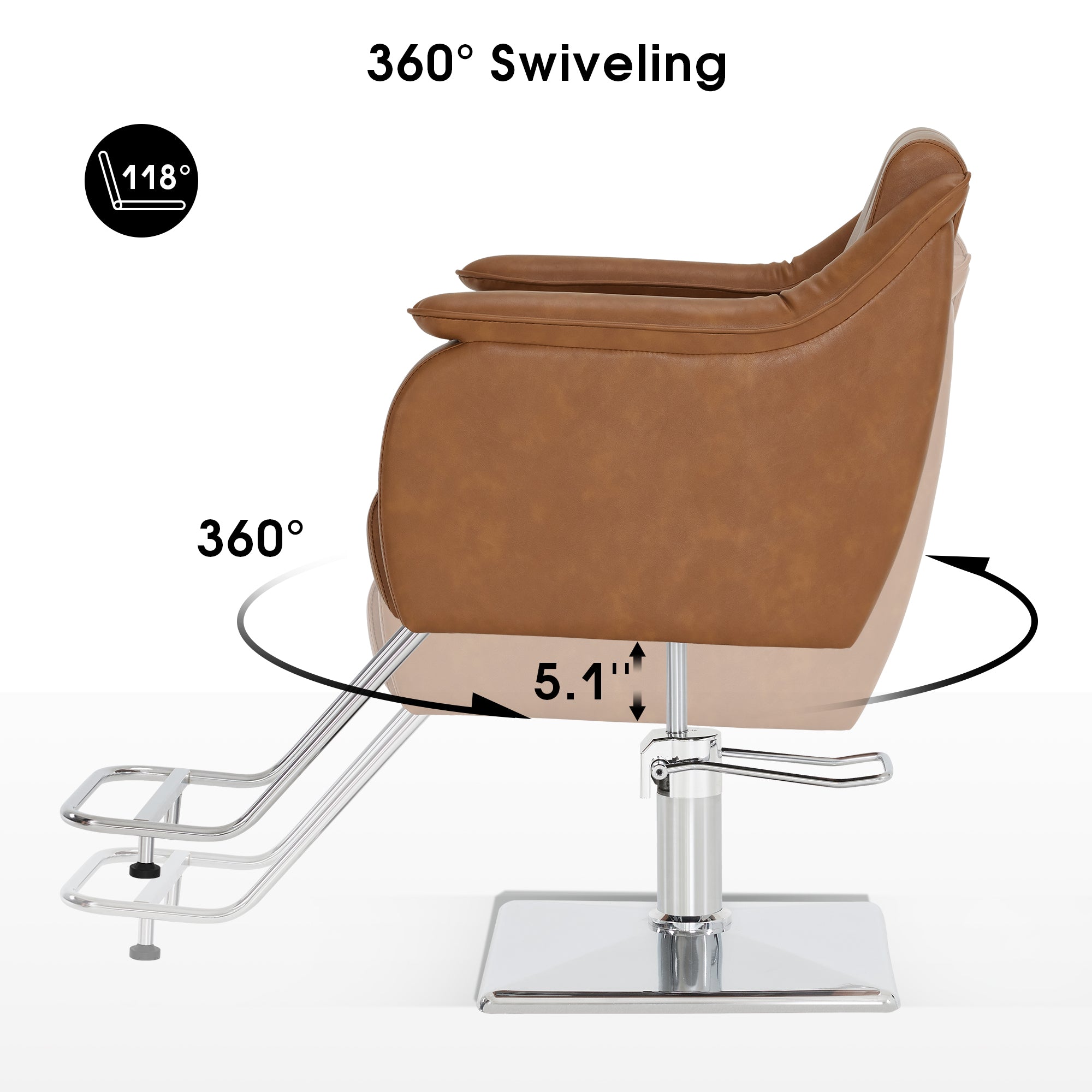 BarberPub Salon Styling Chair for Hair Stylist, Barber Spa Hair Salon Equipment 9471