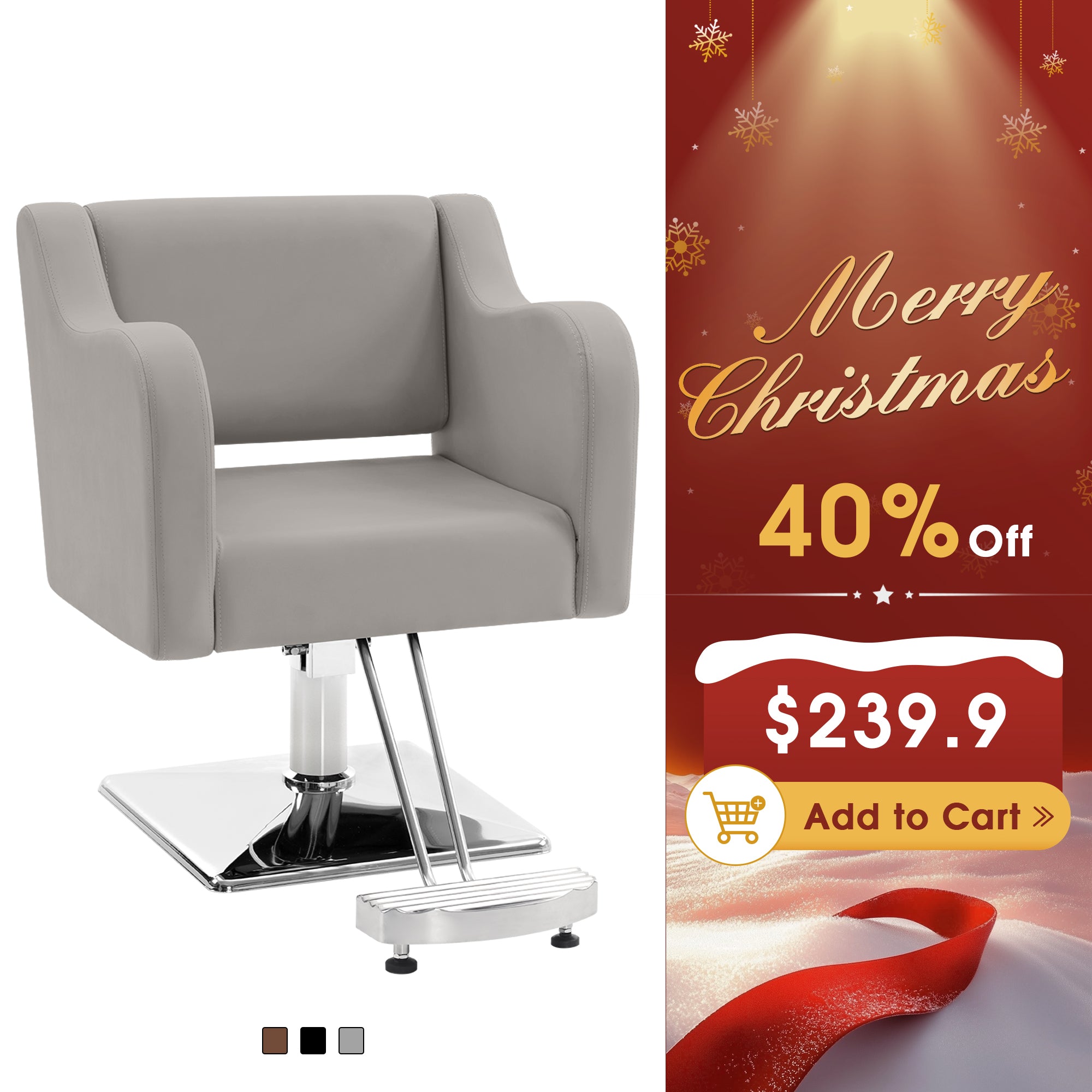 BarberPub Salon Chair for Hair Stylist, Hydraulic Barber Styling Chair Brown 3802