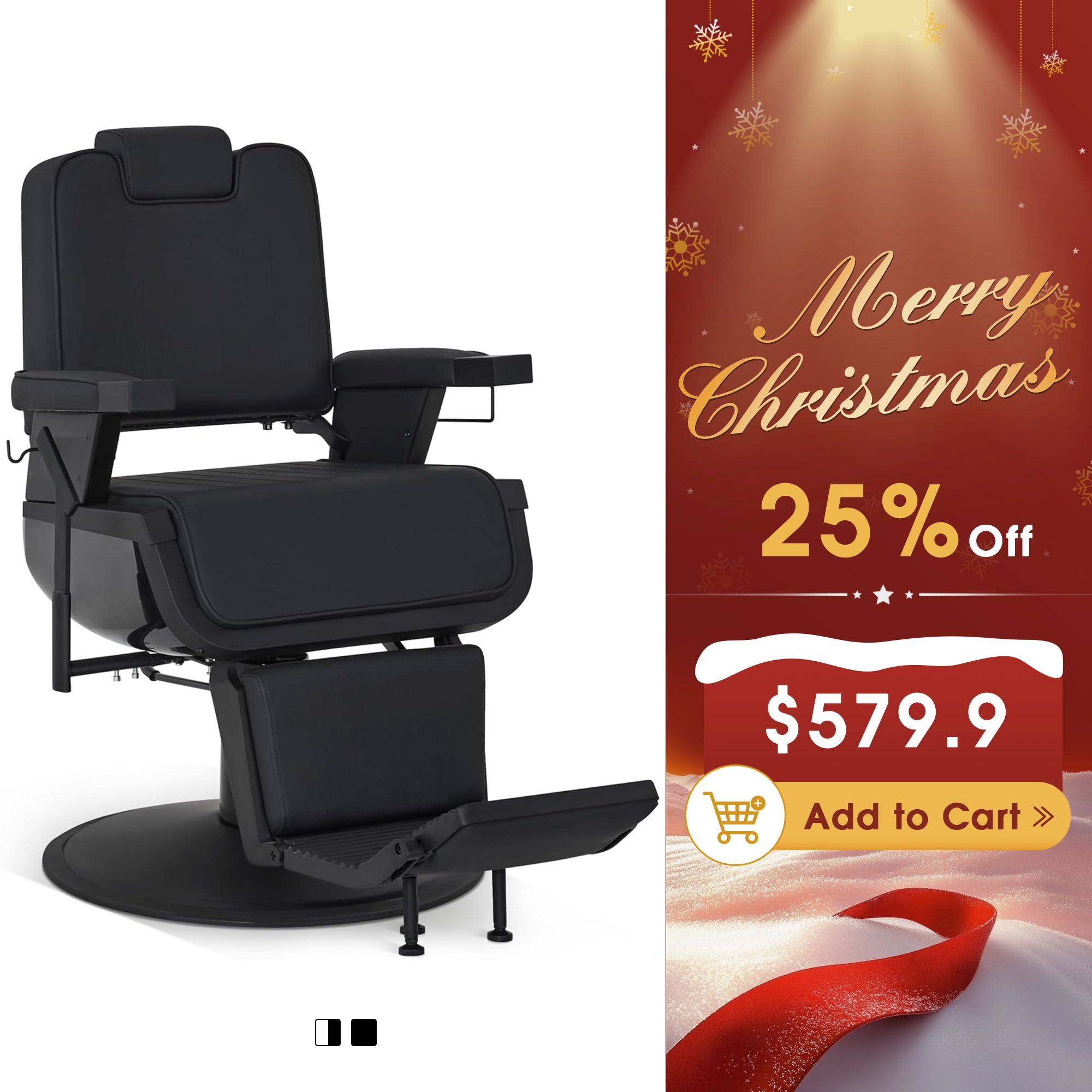 BarberPub All Purpose Barber Chair, Reclining Hydraulic Salon Chair with Headrest 3819